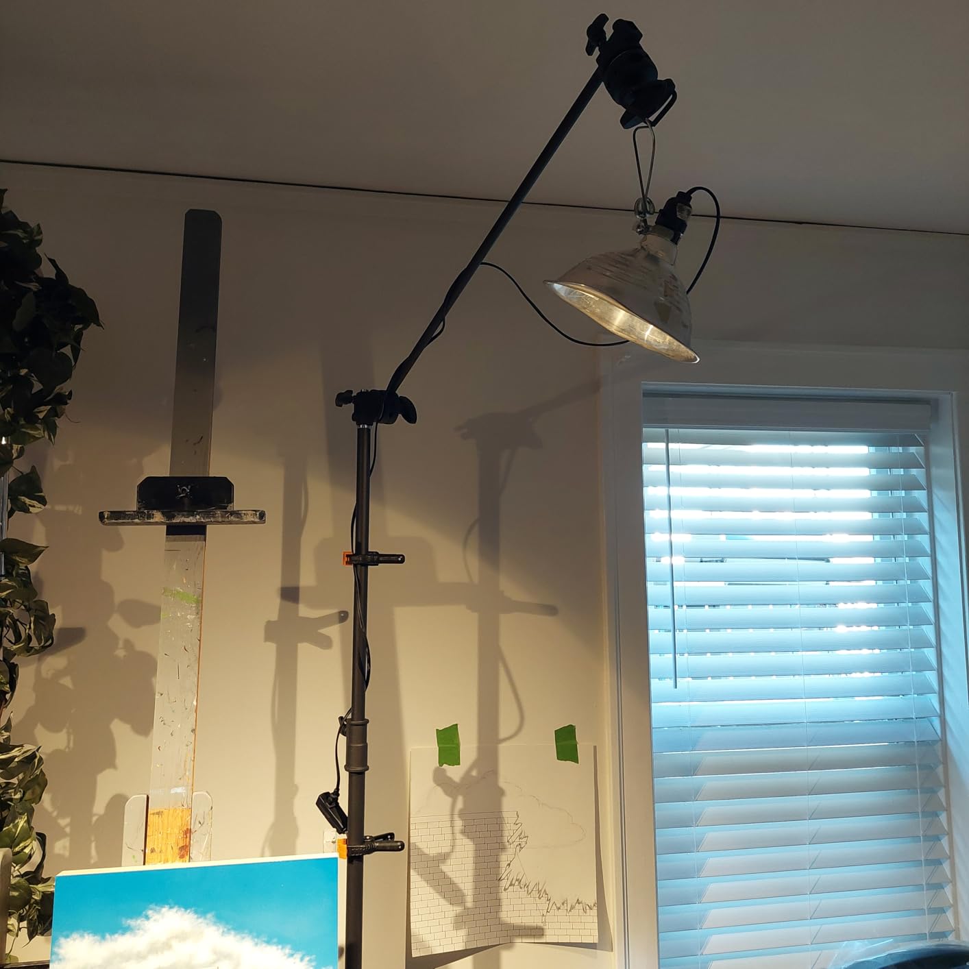 SH C Stand with Boom Arm, Heavy Duty Photography Light Stand, 6.8ft/210cm Stainless Steel C-Stand Kit with Sandbag, 2.8ft/87cm Boom for Studio Softbox and Reflector, Black customer photo 1