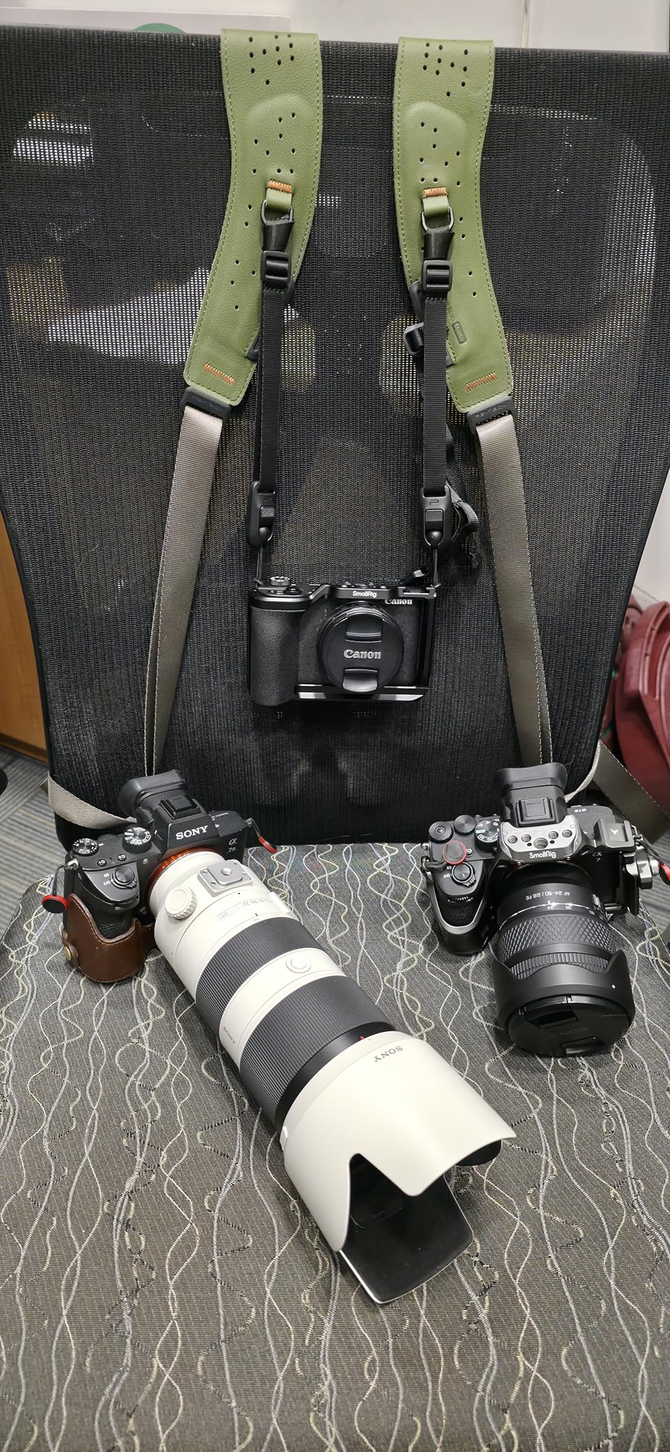 PGYTECH Camera Strap Master, Dual Shoulder Harness for 3 Cameras, 60mm Leather Ergonomic Shoulder Pad customer photo 2