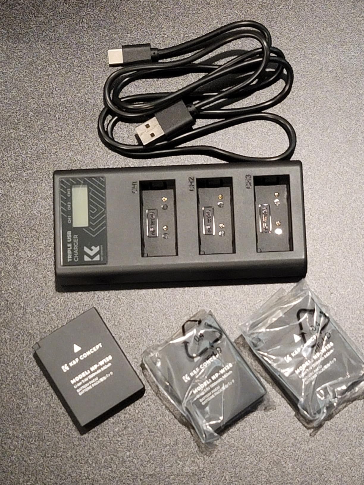 K&F CONCEPT 3-Pack NP-W126 Battery and Upgraded 3-Slot NP-W126S XT30III Battery Charger Compatible with Fujifilm X100VI, X100V, XM5, XS10, XT30 customer photo 2