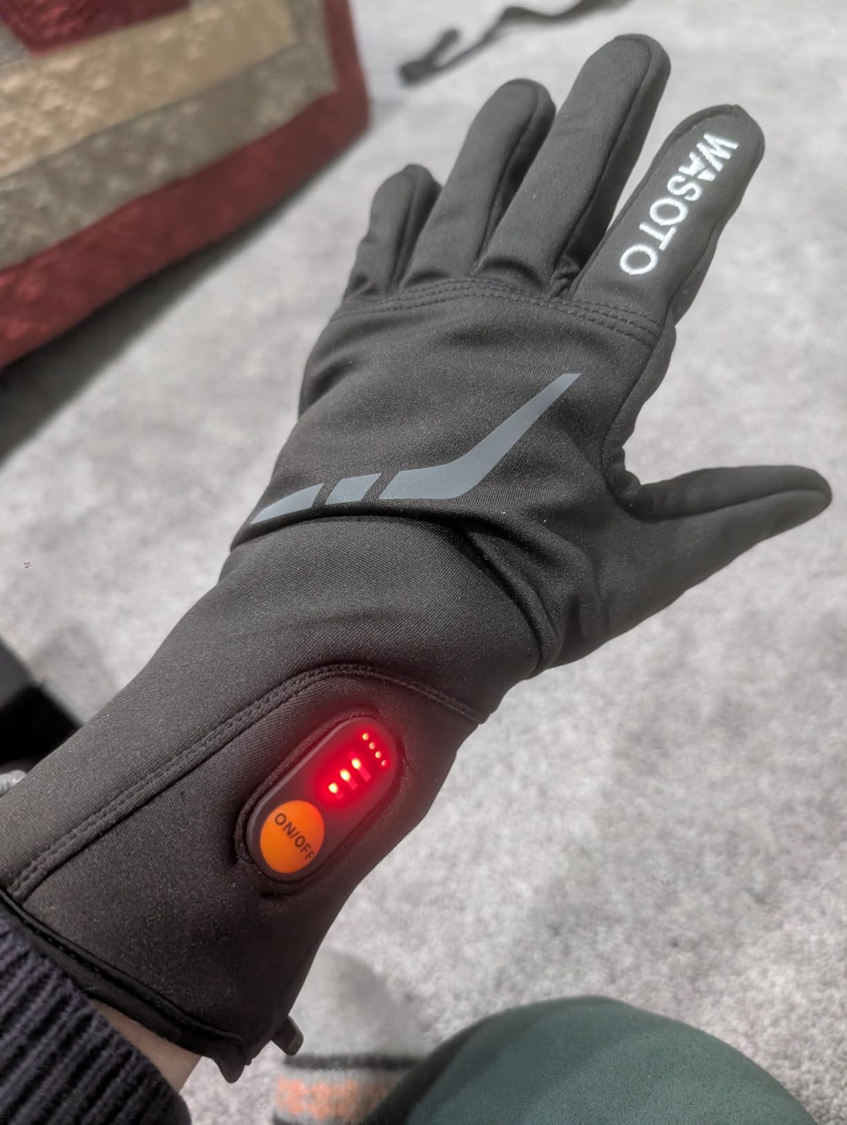 Heated Glove Liners for Men Women 7.4V Battery 22.2WH Thin Gloves Electric Rechargeable Touchscreen Heated Work Gloves for Camping Hunting Fishing Hiking Running Driving Arthritis Raynaud customer photo 2