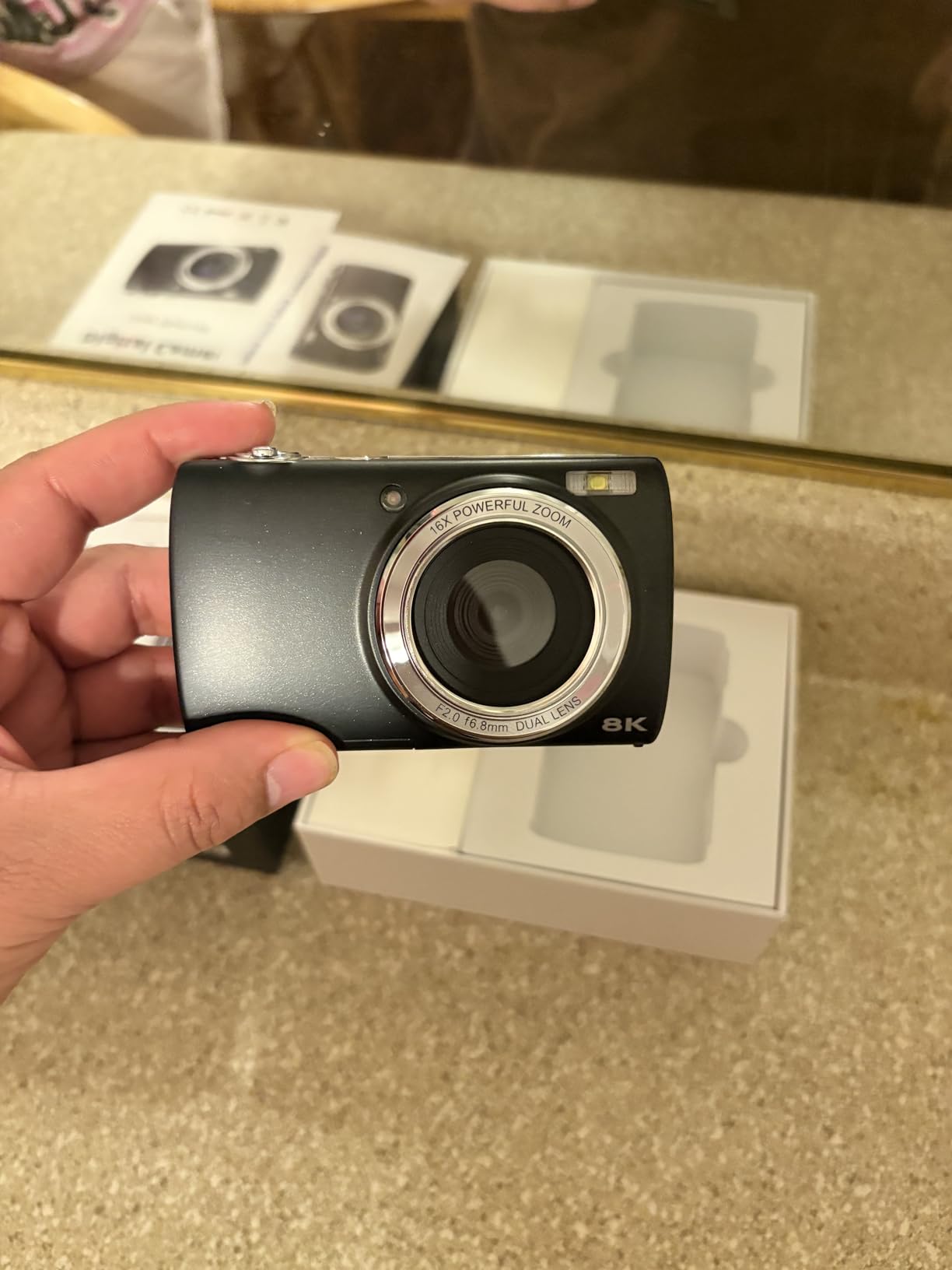 88MP Digital Camera for Photography, 2026 New WiFi 8K Vlog Video Camera for YouTube with Touch Screen, Dual Lens, Autofocus Anti-Shake, 16X Zoom, Small Travel Camera, 32GB TF Card, 2 Batteries, White customer photo 1
