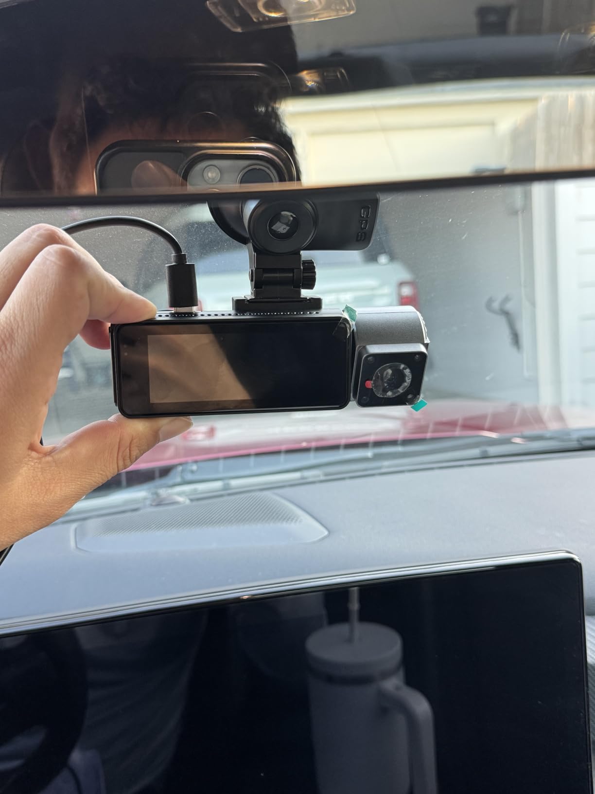 4K+2K+2K 3 Channel Dash Cam Front and Rear, 128GB Card Included, Dash Camera for Cars 5.8G/2.4G Dual Wifi, Built-in GPS, Night Vision, WDR, 170°Wide Angle, G-Sensor Emergency Lock, 24H Parking Monitor customer photo 2