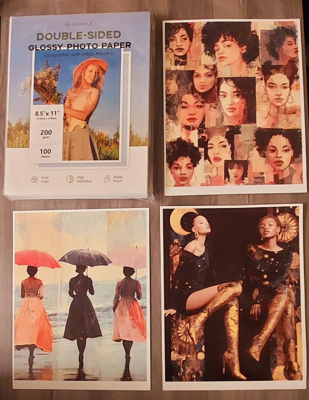 4x6 Photo Paper Double Sided Glossy, Goefun 200 GSM/54 LB Postcard Paper for Inkjet Printer and Dye Ink, 100 Sheets customer photo 2