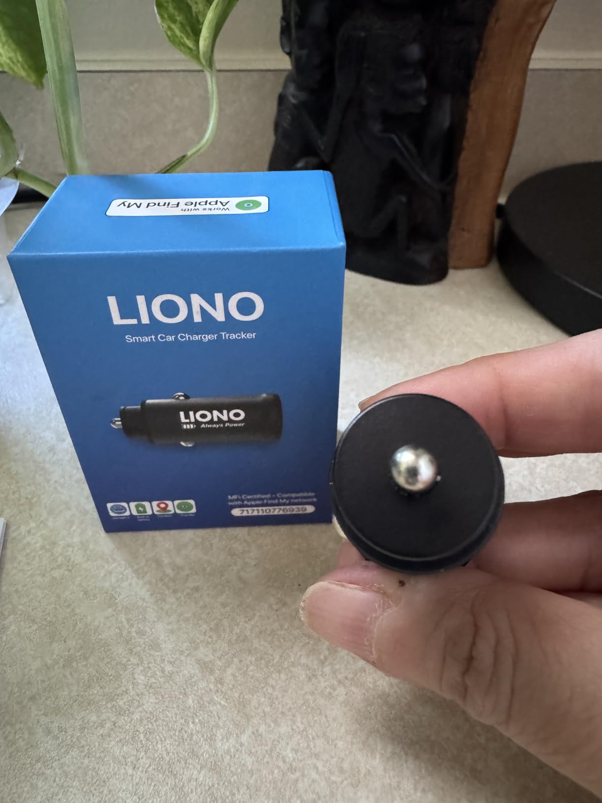 LIONO Car GPS Tracker & Charger with Built-in Rechargeable Battery, GPS Tracker for Vehicles, Hidden Car Tracker for Anti-Theft & Parking Location, for Family& Fleets, No Monthly Fee, No SIM, iOS Only customer photo 1
