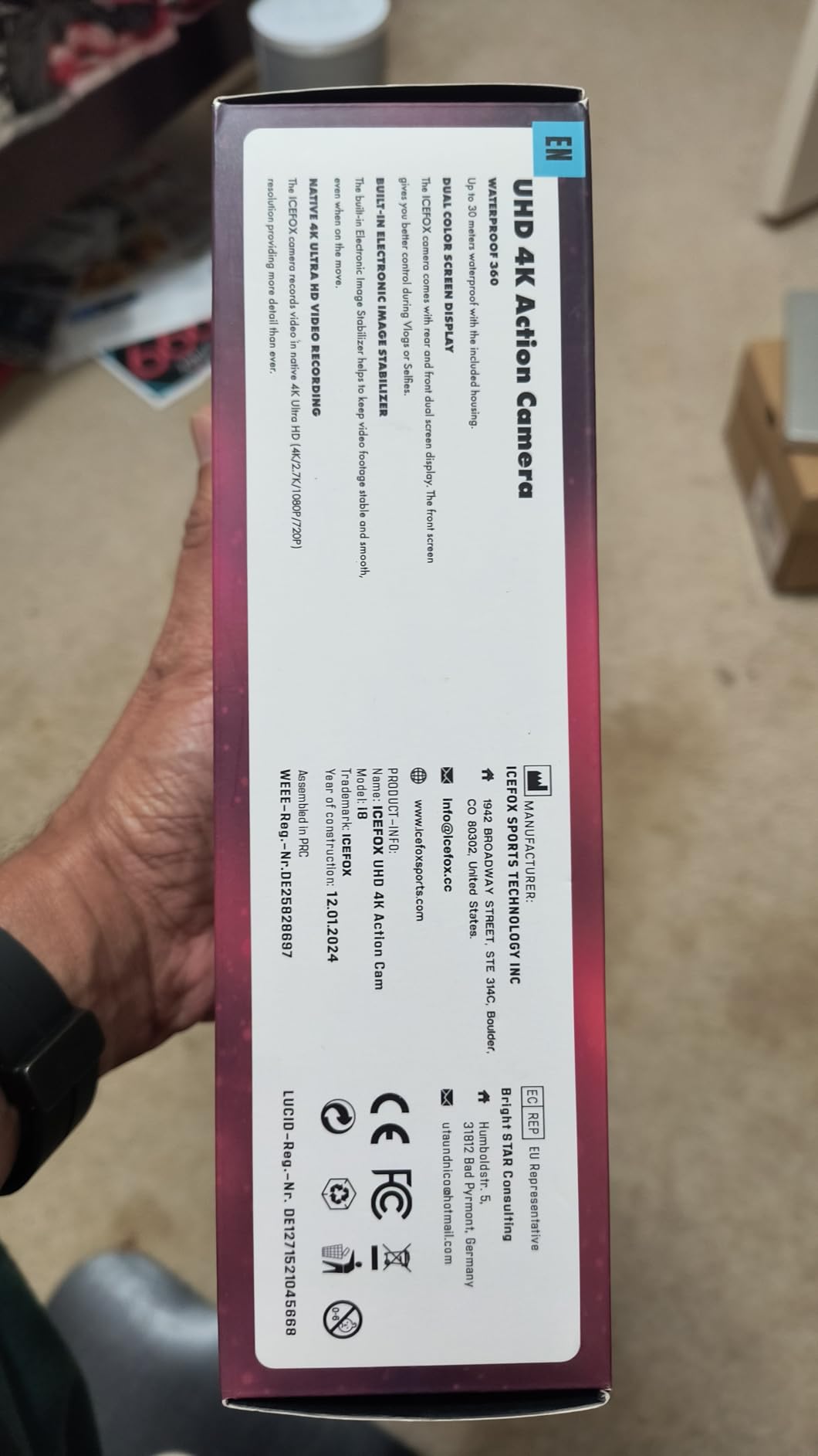 icefox Action Camera 4K 60FPS 30MP with 2X 2150mAh Batteries, Underwater Camera with 5X Zoom, EIS, Powered by Snappro App, Support Video&Photo Editing, Waterproof, WiFi Remote Control customer photo 1