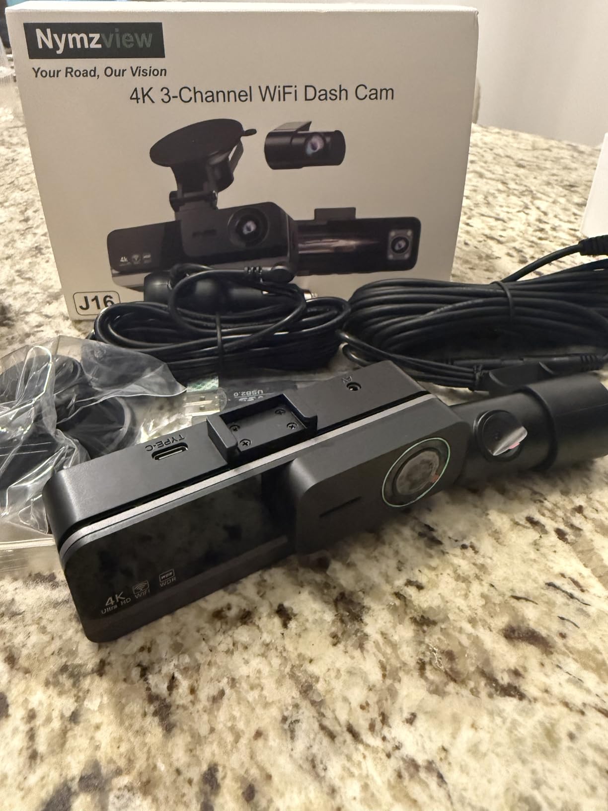 4K+2.5K+2.5K 3 Channel Dash Cam - Front/Rear/Inside - 5.8GHz WiFi 6 Dashcam with IR Night Vision, 64GB Card, 24H Parking Mode, G-Sensor - Car Dash Cam for Rideshare & Taxi customer photo 1