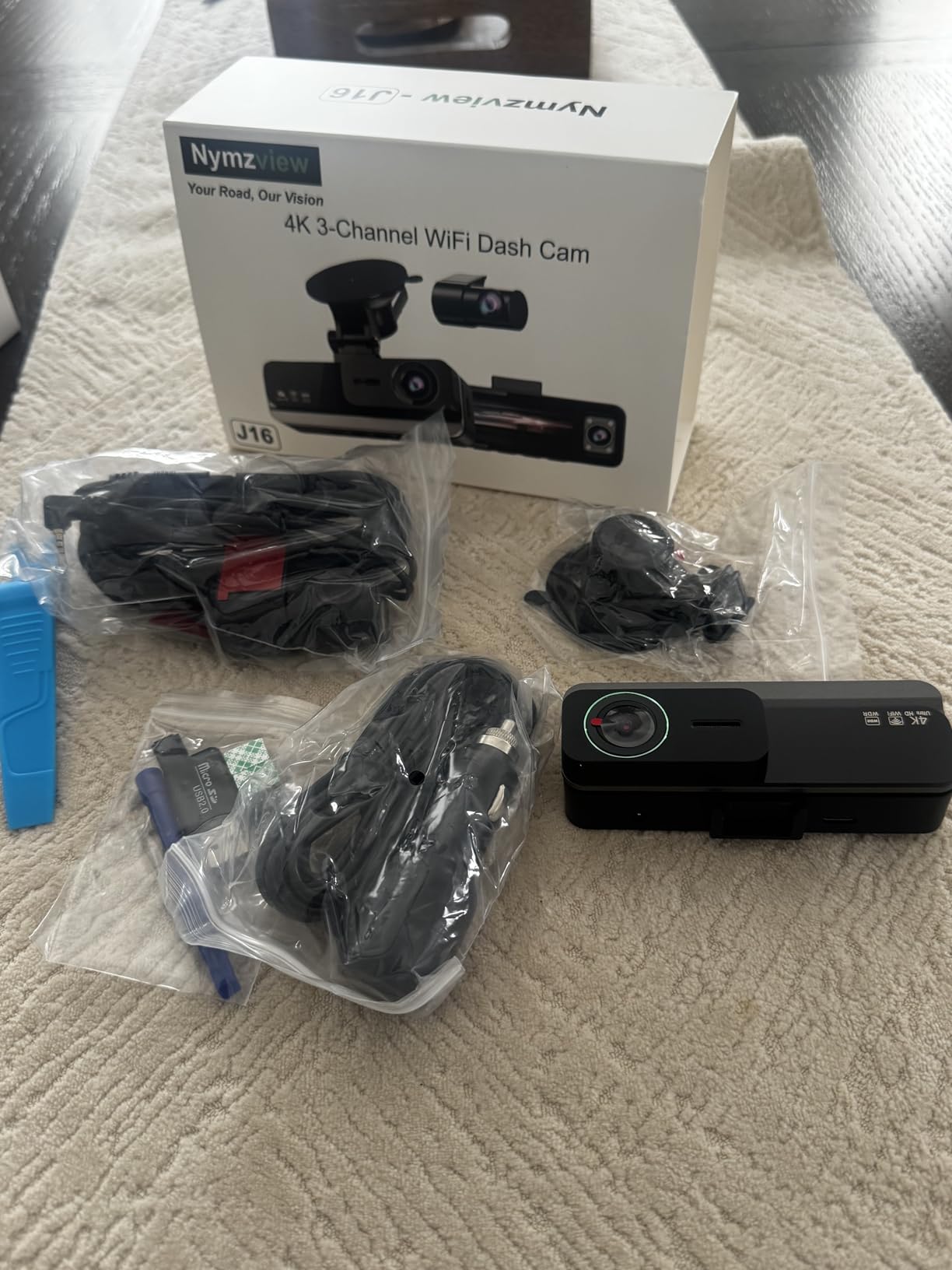 4K+2.5K+2.5K 3 Channel Dash Cam - Front/Rear/Inside - 5.8GHz WiFi 6 Dashcam with IR Night Vision, 64GB Card, 24H Parking Mode, G-Sensor - Car Dash Cam for Rideshare & Taxi customer photo 2