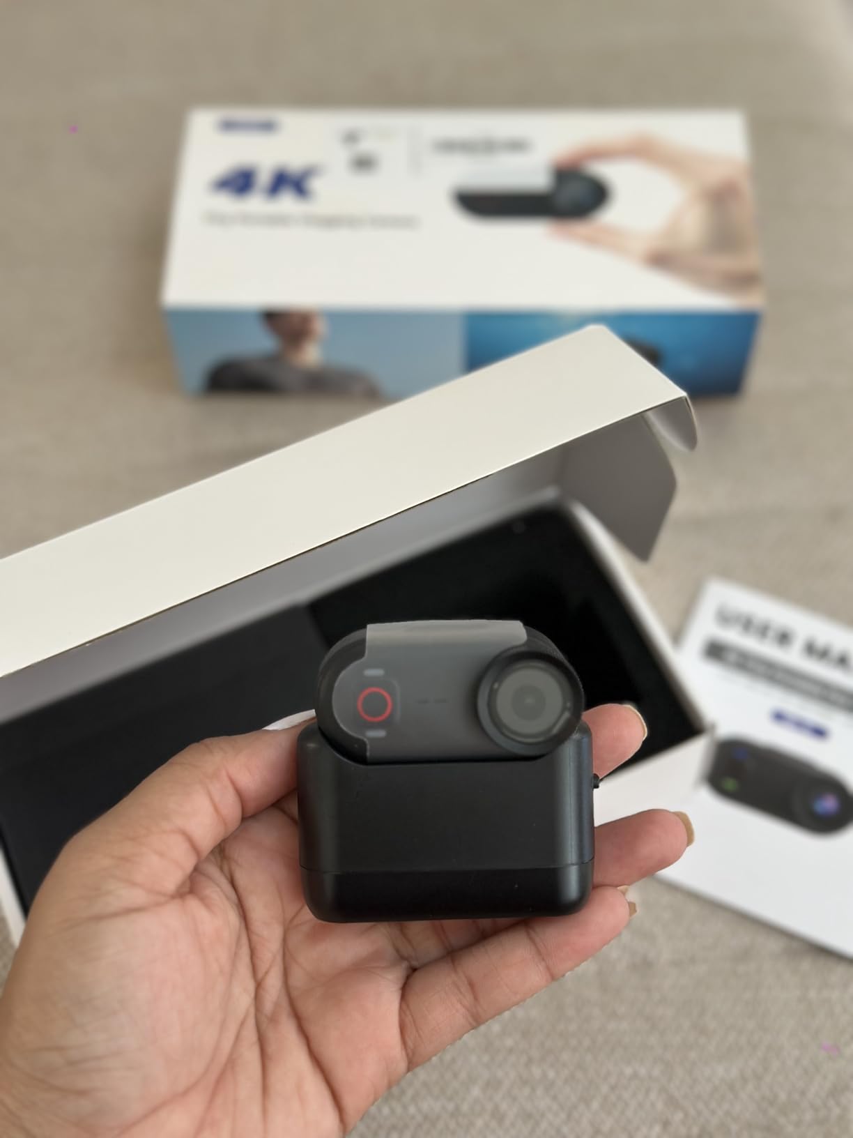 4K Mini Body Action Cameras POV Body Cam, 64GB Sports Camera with Audio Video Recording, Portable WiFi Magnetic Wearable Waterproof Thumb Camera for Motorcycle Vlogging Skiing Cycling Hiking-Black customer photo 1