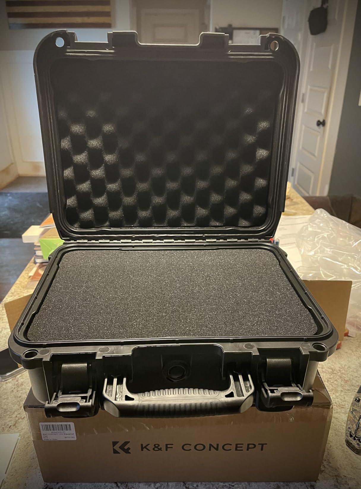 K&F CONCEPT Waterproof Hard Case, Portable Protective Camera Case, Customizable Foam Case Fit Use of Camera, Drones, Equipments -13.5x11.4x5.3inch customer photo 1