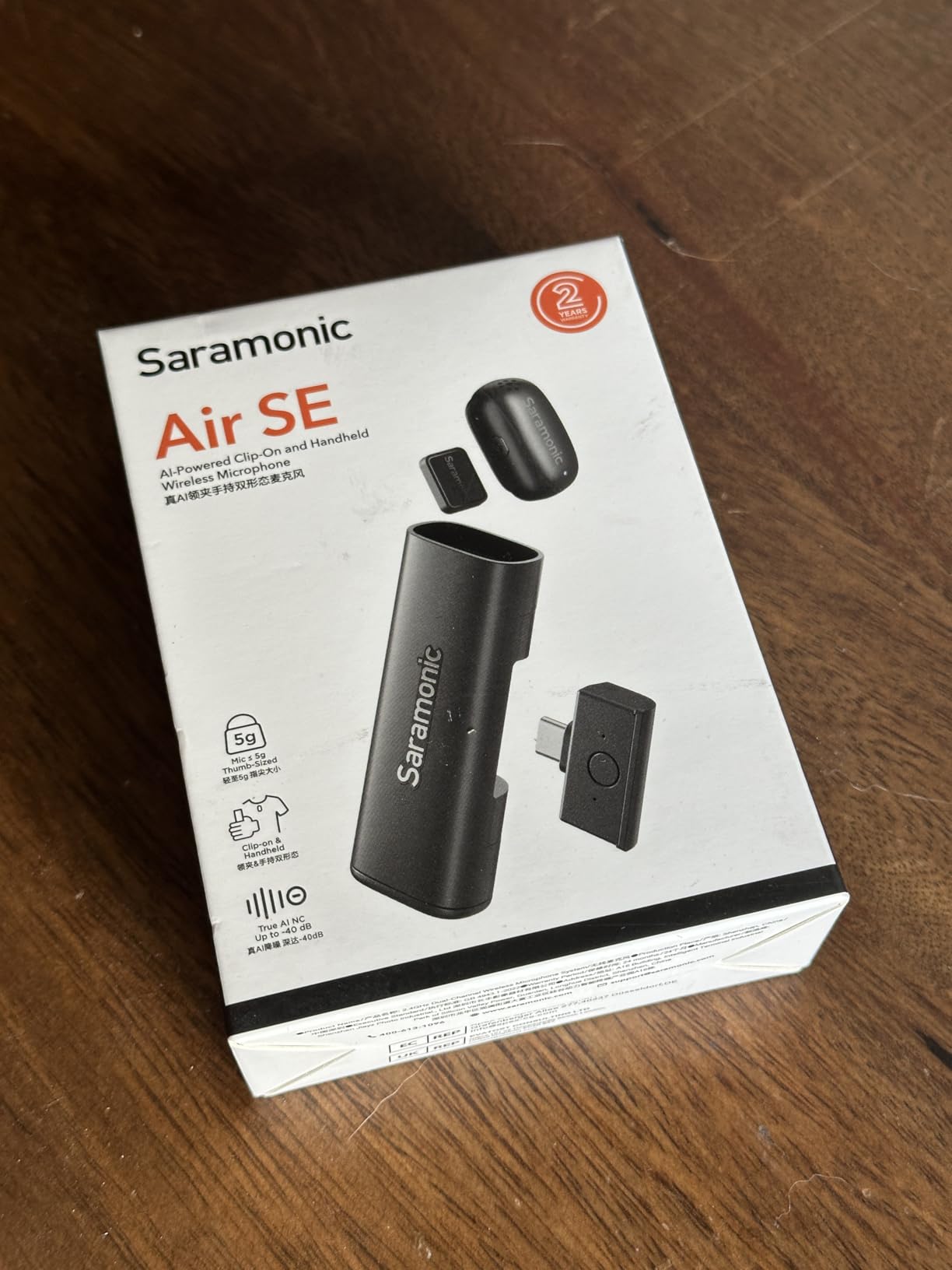 Saramonic Air SE Wireless Mini Microphone for iPhone 17/16/15 & Android, 48kHz/24-bit, AI Noise Cancellation, Clip on Content Creator Microphones for Interview YouTube TikTok Podcast Vlogging customer photo 1