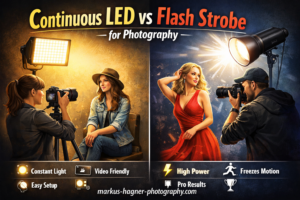 Continuous LED vs Flash Strobe for Photography