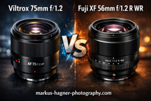 Viltrox 75mm f1.2 vs Fuji XF 56mm f1.2 R WR