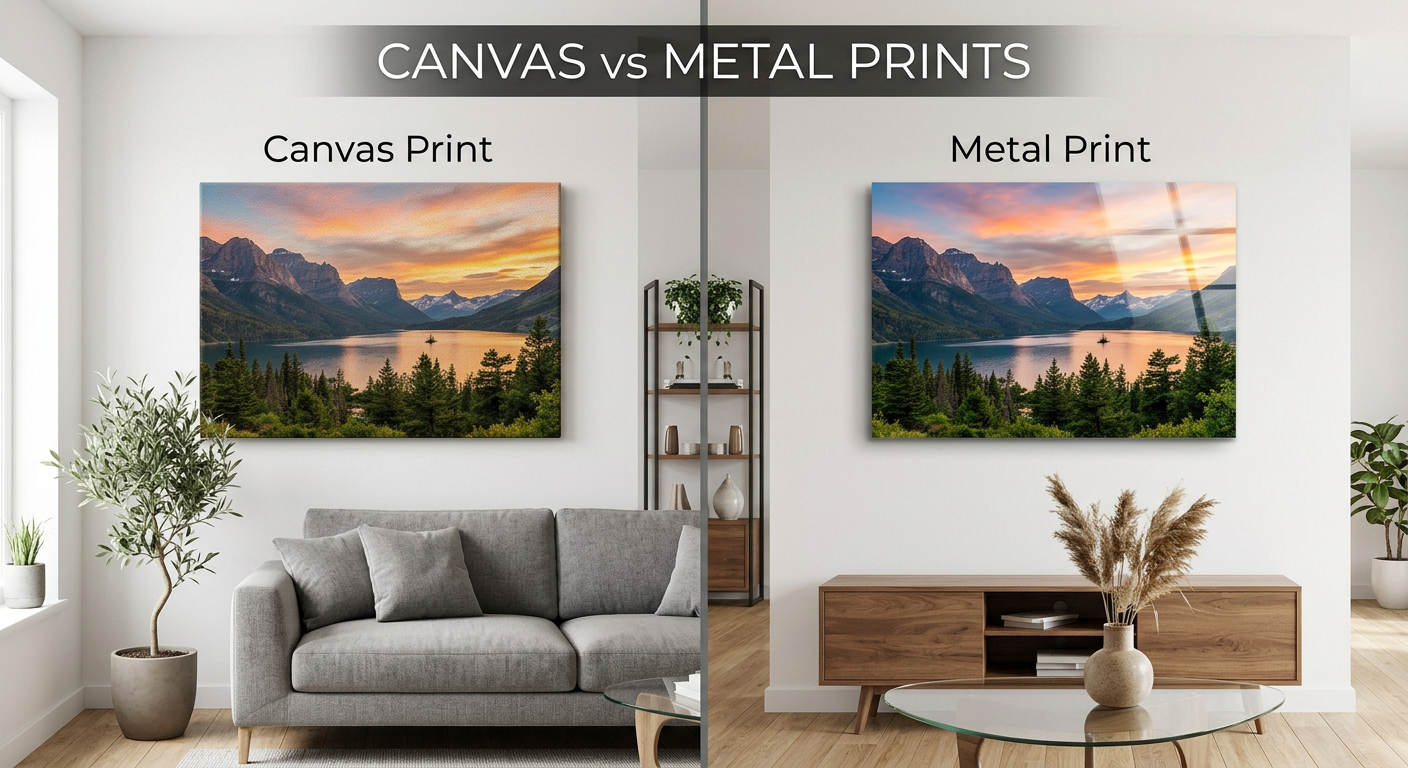 Canvas vs Metal Prints for Wall Display