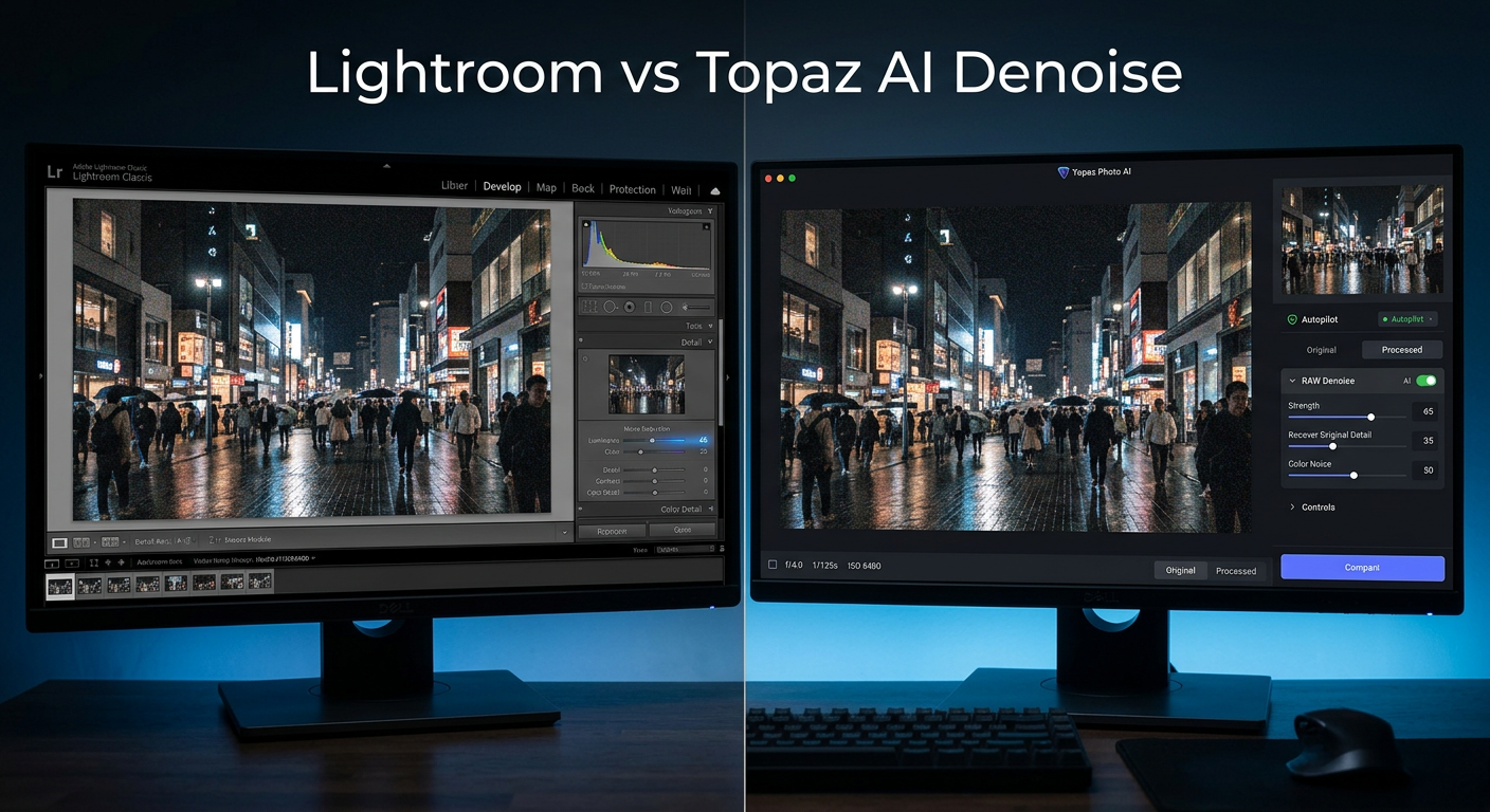 Adobe Lightroom AI Denoise vs Topaz Photo AI for High ISO Images