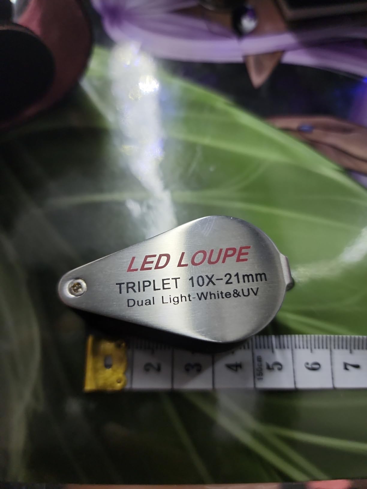 Jewelers Loupe Magnifier, Jewelry Loop Magnifier with Light, Hastings Triplet Loupe 10X for Coin, Gem, Stamp, Diamond (White LED & UV Light) customer photo 4