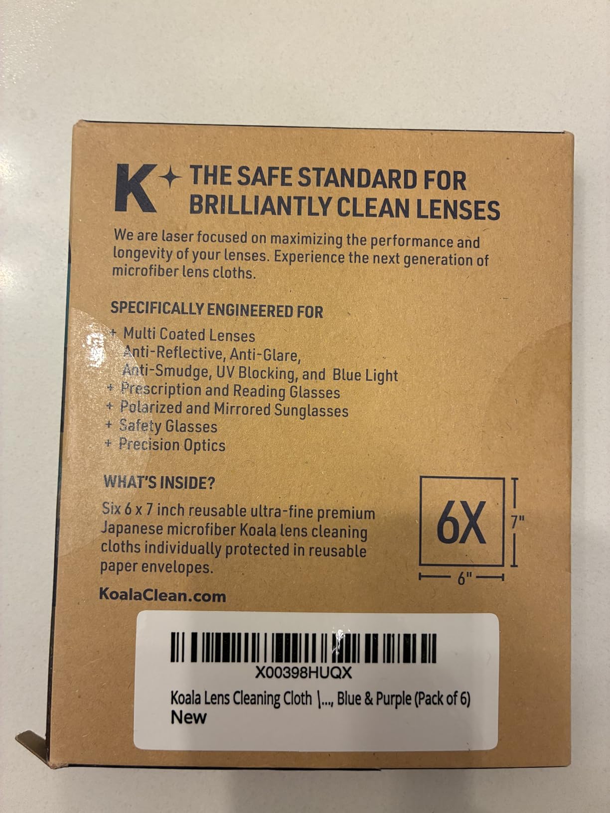 Koala Lens Cleaning Cloth | Japanese Microfiber | Glasses Cleaning Cloths | Eyeglass Lens Cleaner | Eyeglasses, Camera, VR/AR Headset, and Screen Cleaner | Black & Green (Pack of 6) customer photo 2