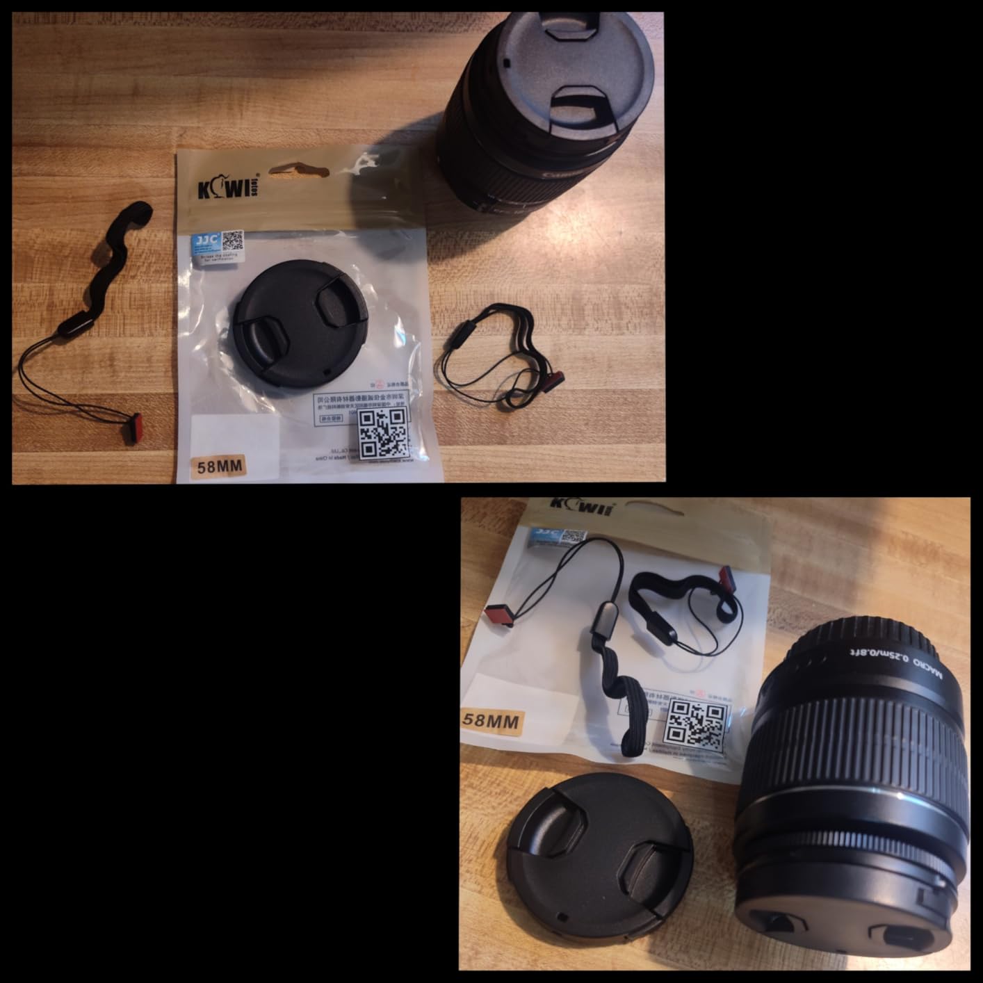 JJC 2-Pack 58mm Front Lens Cap Cover for Canon EOS Rebel T7 T6 T5 T100 4000D T8i T7i with EF-S 18-55mm Kit Lens and other 58mm Lenses customer photo 2