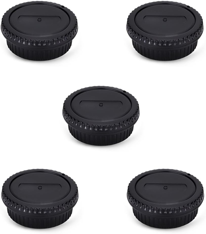 Rear Lens Cap & Body Cap Cover Set for Canon EF EF-S Mount Camera 90D 80D 77D 70D T8i T7 T7i T6 T6i T5i SL3 SL2 7D Mark II 6D Mark II 5D Mark IV 1Dx Mark III etc -5 Packs customer photo 1
