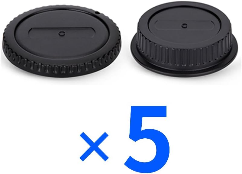 Rear Lens Cap & Body Cap Cover Set for Canon EF EF-S Mount Camera 90D 80D 77D 70D T8i T7 T7i T6 T6i T5i SL3 SL2 7D Mark II 6D Mark II 5D Mark IV 1Dx Mark III etc -5 Packs customer photo 2