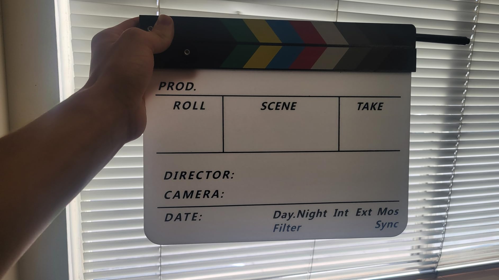 Zacro Acrylic Film Clapboard - 12 x 10in Plastic Film Clapboard Cut Action Scene Clapper Board with a Magnetic Blackboard Eraser and Two Custom Pens customer photo 1