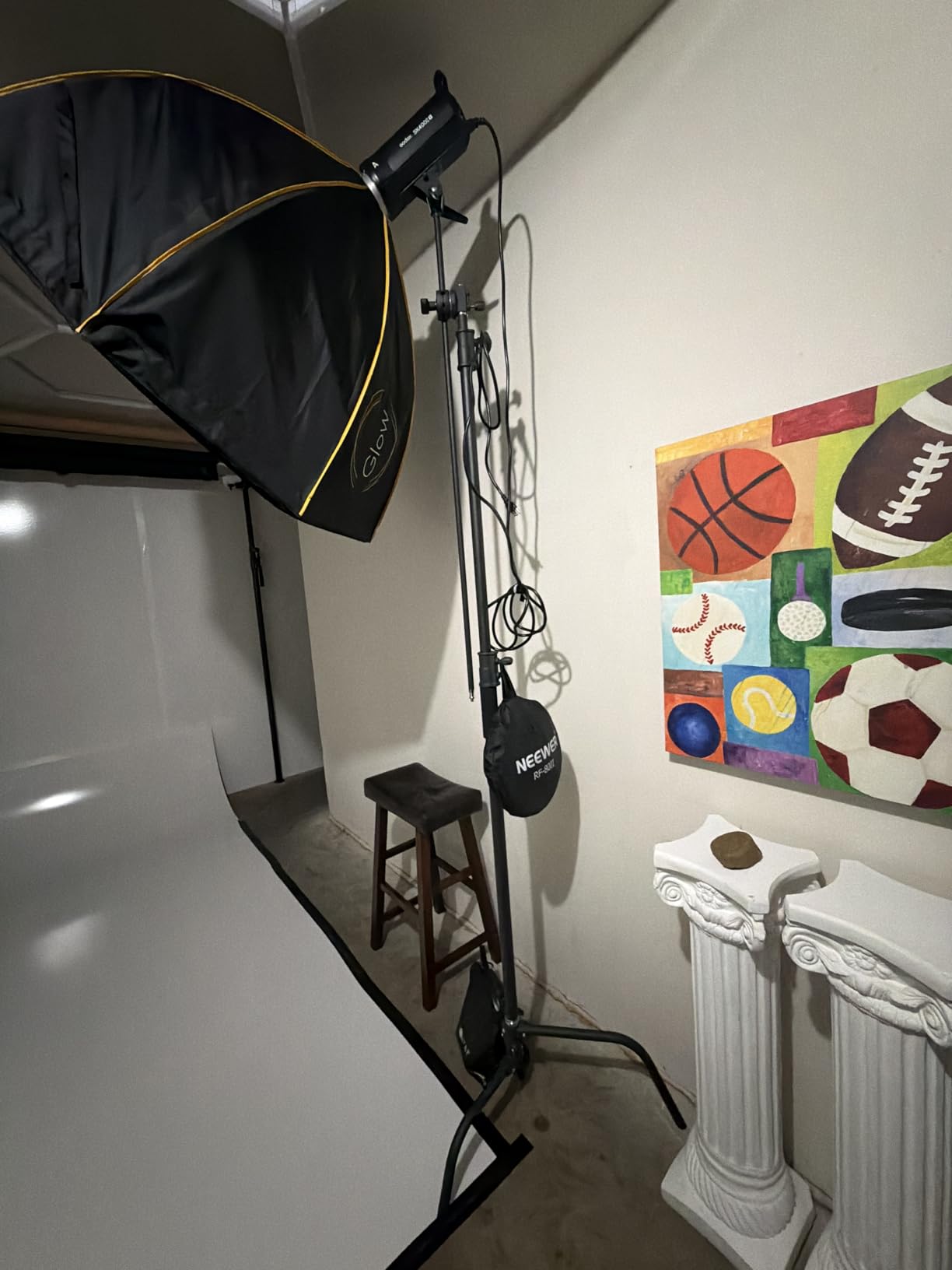 LOMTAP C Stand Light Stand Stainless Metal Photography Kit - Heavy Duty 10.8ft/330cm Vertical Pole, 4.2ft/128cm Boom Arm customer photo 1