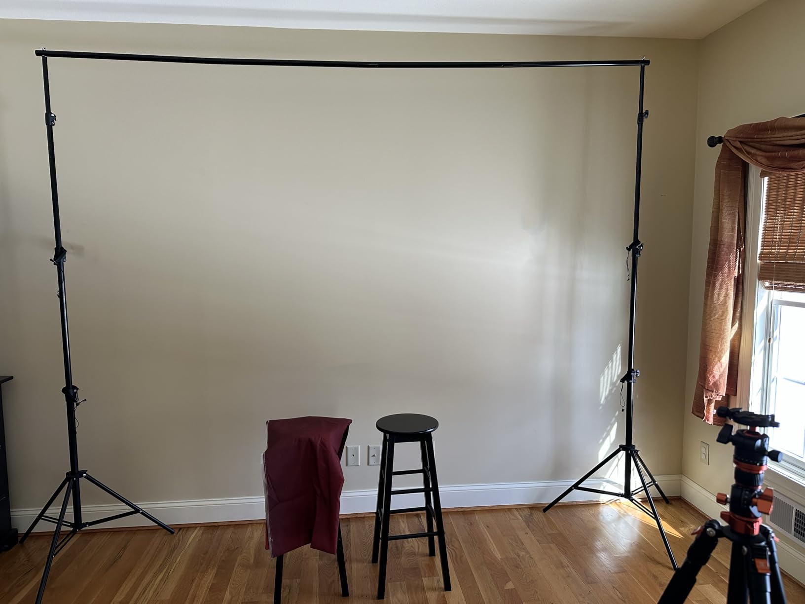SLOW DOLPHIN Photo Video Studio 10 x12ft 100% Cotton White Muslin Backdrop with 10 x 10ft Stand Photography Background Support System Kit Clamp, Clips,Carry Bag customer photo 2
