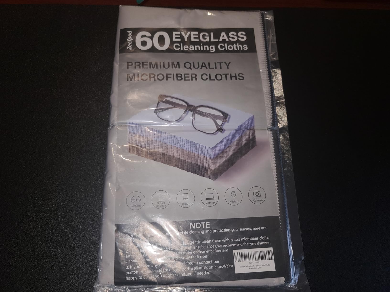 60-Pack Microfiber Cleaning Cloths for Glasses, 6x7 Inch Premium Lens Cleaning Cloth for Screens, Cameras, Eyeglasses, Cell Phone, LCD TV Screens,Black,Grey and Light Blue customer photo 1