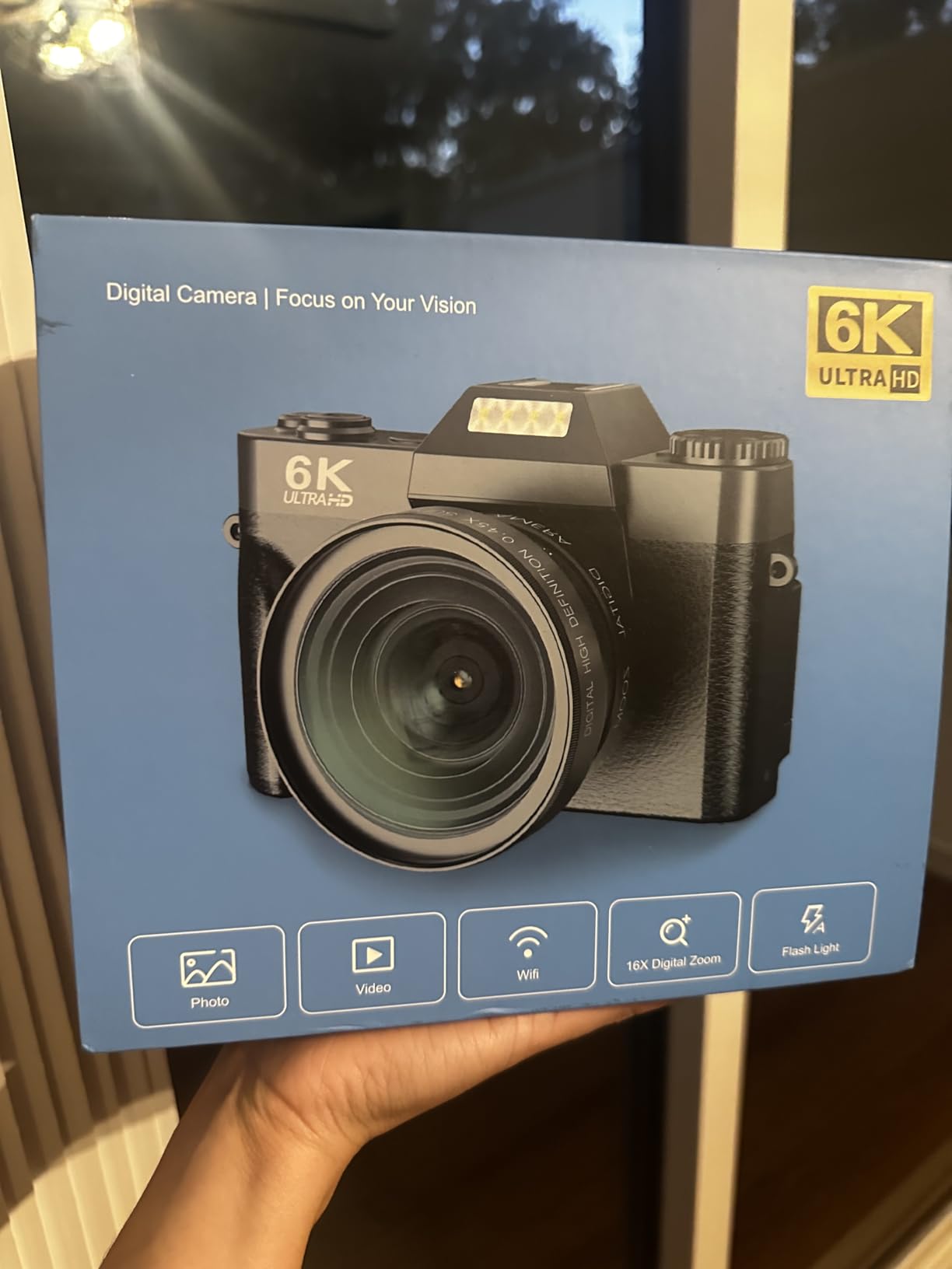 FLATIC Cameras for Photography, 6K 64MP Digital Camera with WiFi & Microphone for Youtuber, 16X Zoom Vlogging Camera with 180°Flip Screen, 64GB Card, 2 Batteries, Macro & Wide-Angle Lens, Card Reader customer photo 1