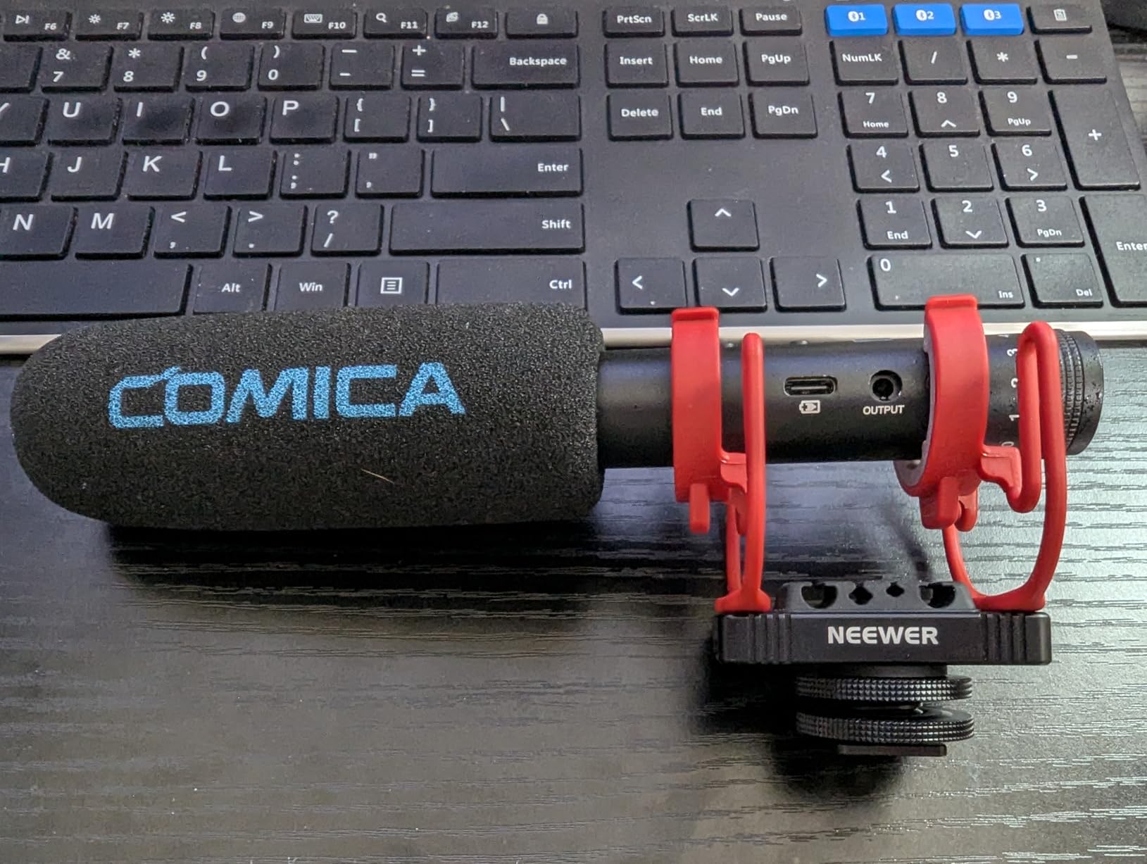 NEEWER Microphone Shock Mount, Adjustable Cold Shoe Mic Holder for Camera, Boom Pole, Tripod Accessories Compatible with Rode NTG Series Sennheiser MKE600 Audio Technica AT875R, MH2 customer photo 1