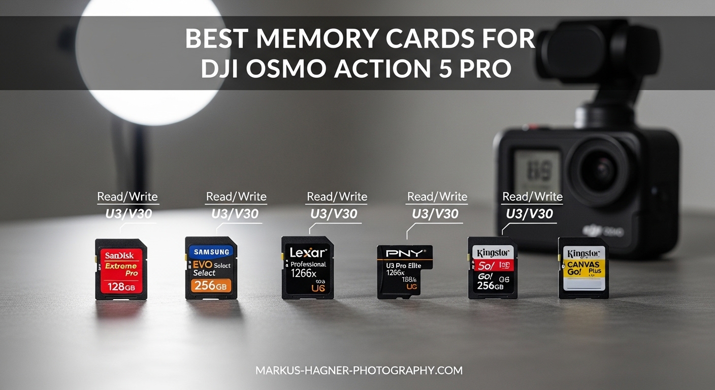 Best Memory Cards for DJI Osmo Action 5 Pro