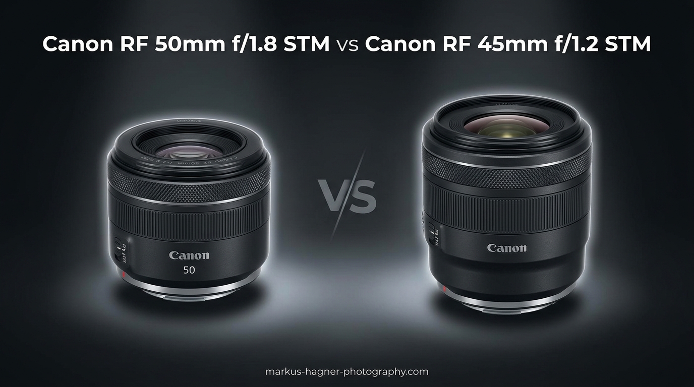 Canon RF 50mm f1.8 STM vs Canon RF 45mm f1.2 STM