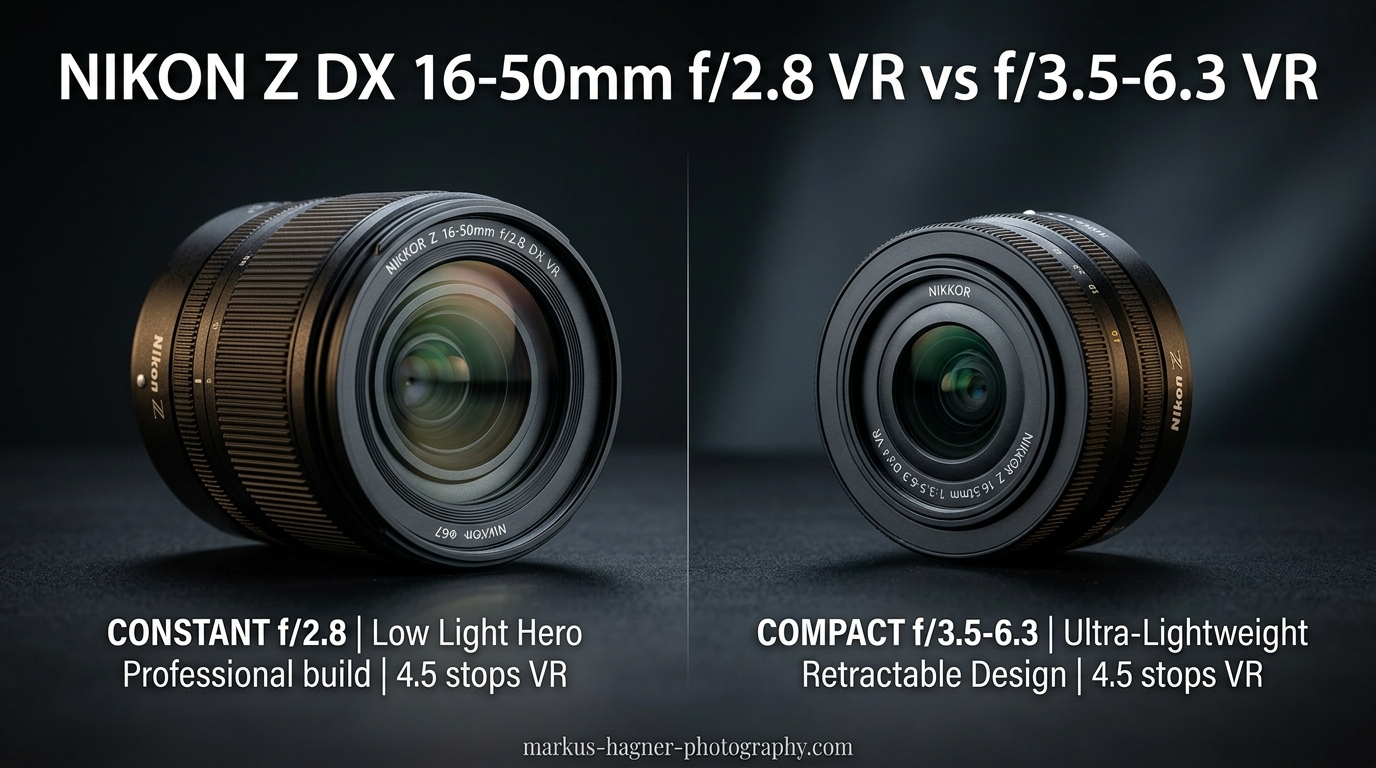 Nikon Z DX 16-50mm f2.8 VR vs f3.5-6.3 VR