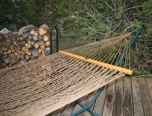 Original Pawleys Island Large Oatmeal DuraCord Rope Hammock - 13 ft. x 55 in., 2-Person, 450 lb Capacity, Oak Spreader Bar, Zinc-Plated Hardware, Handcrafted in the USA customer photo 1