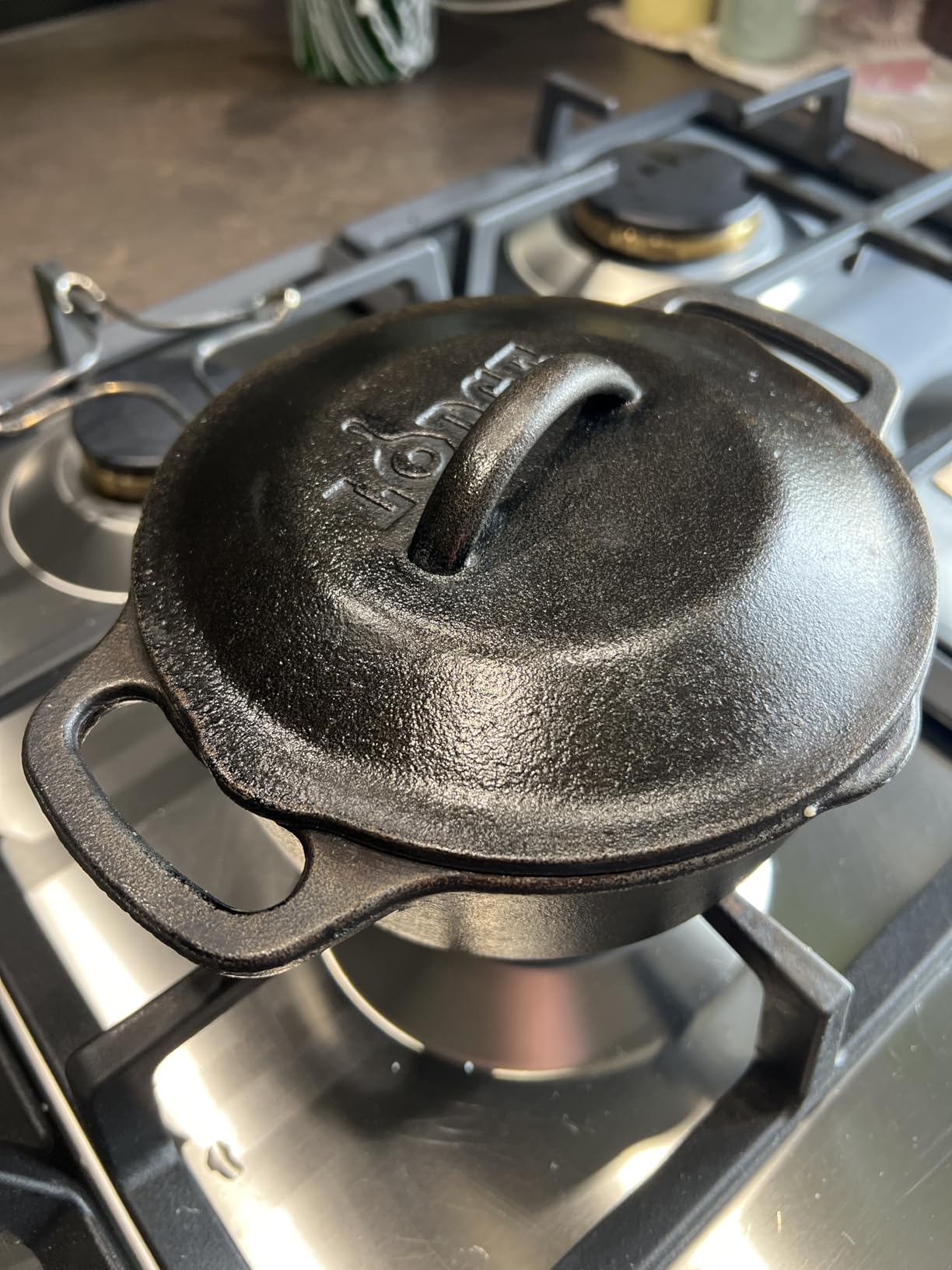 Lodge Cast Iron Dutch Oven 7 Quart - Loop Handle Cooking Vessel - Even Heat Retention - Oven-Safe, Versatile Pot customer photo 2