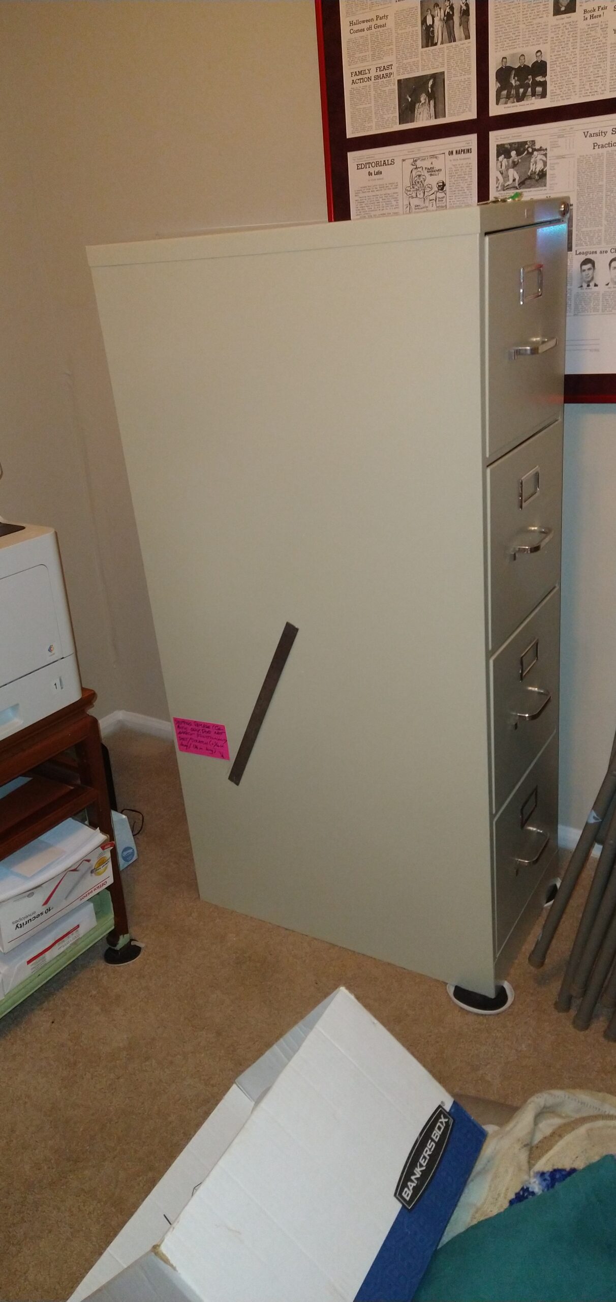 HON 4 Drawer Vertical File Cabinet with Lock, Metal Filing Cabinets with 4-Drawers for Hanging Files and Letter Files, 25