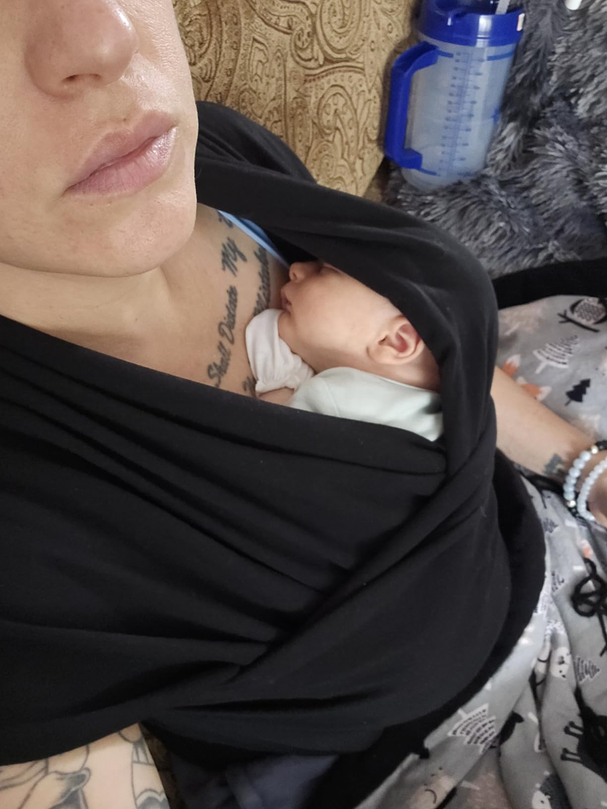 Boba Baby Wrap Carrier - Original Baby Sling Carrier for Newborns (7-35 lbs), Soft, Secure, Hands-Free & Ergonomic, Ideal for Comfortable Bonding, New Parents (Grey) customer photo 1