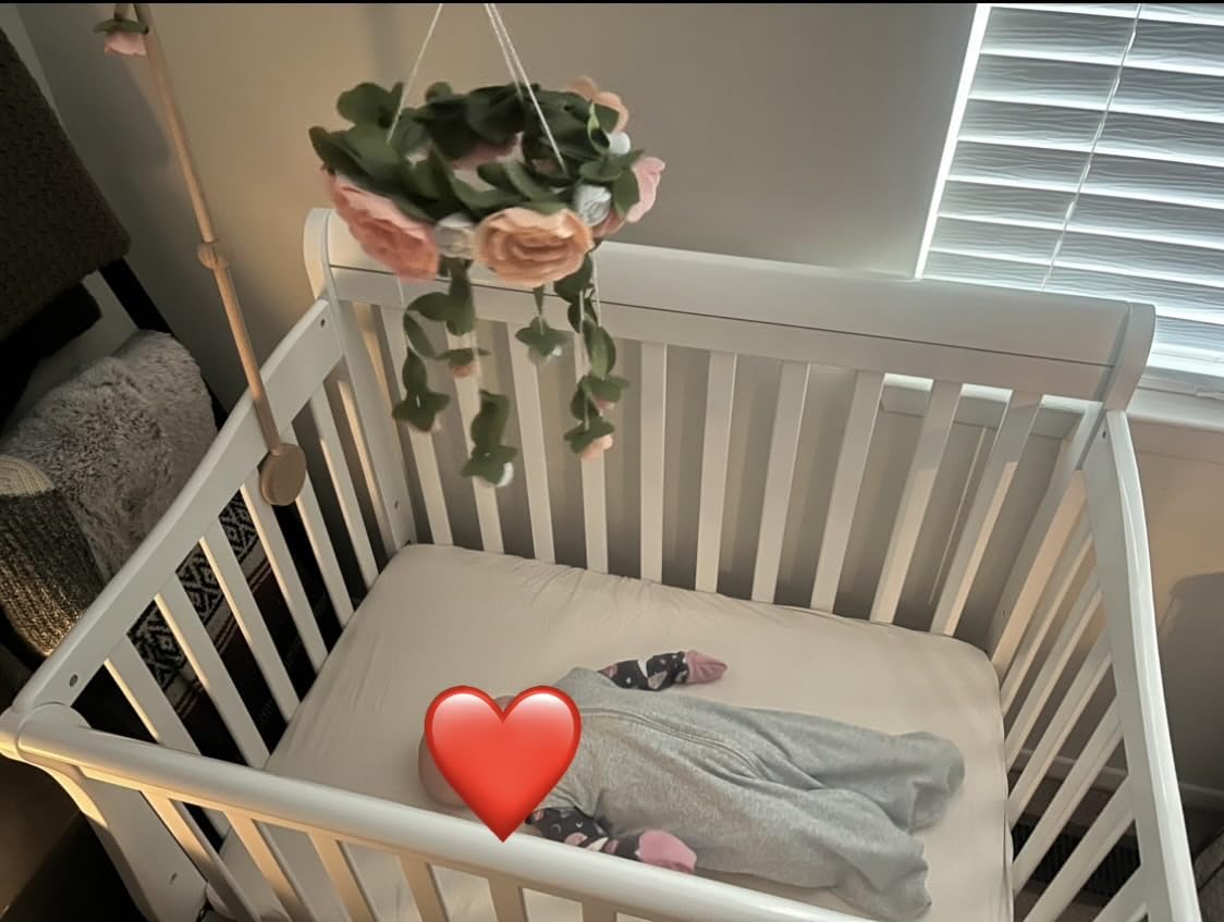 Dream On Me Aden 4-in-1 Convertible Mini Baby Crib, GREENGUARD Gold & BSA Certified, Sustainable Pinewood, Non-Toxic Finish, 3 Mattress Heights, Converts to Mini Day & Twin-Size Bed - White customer photo 1