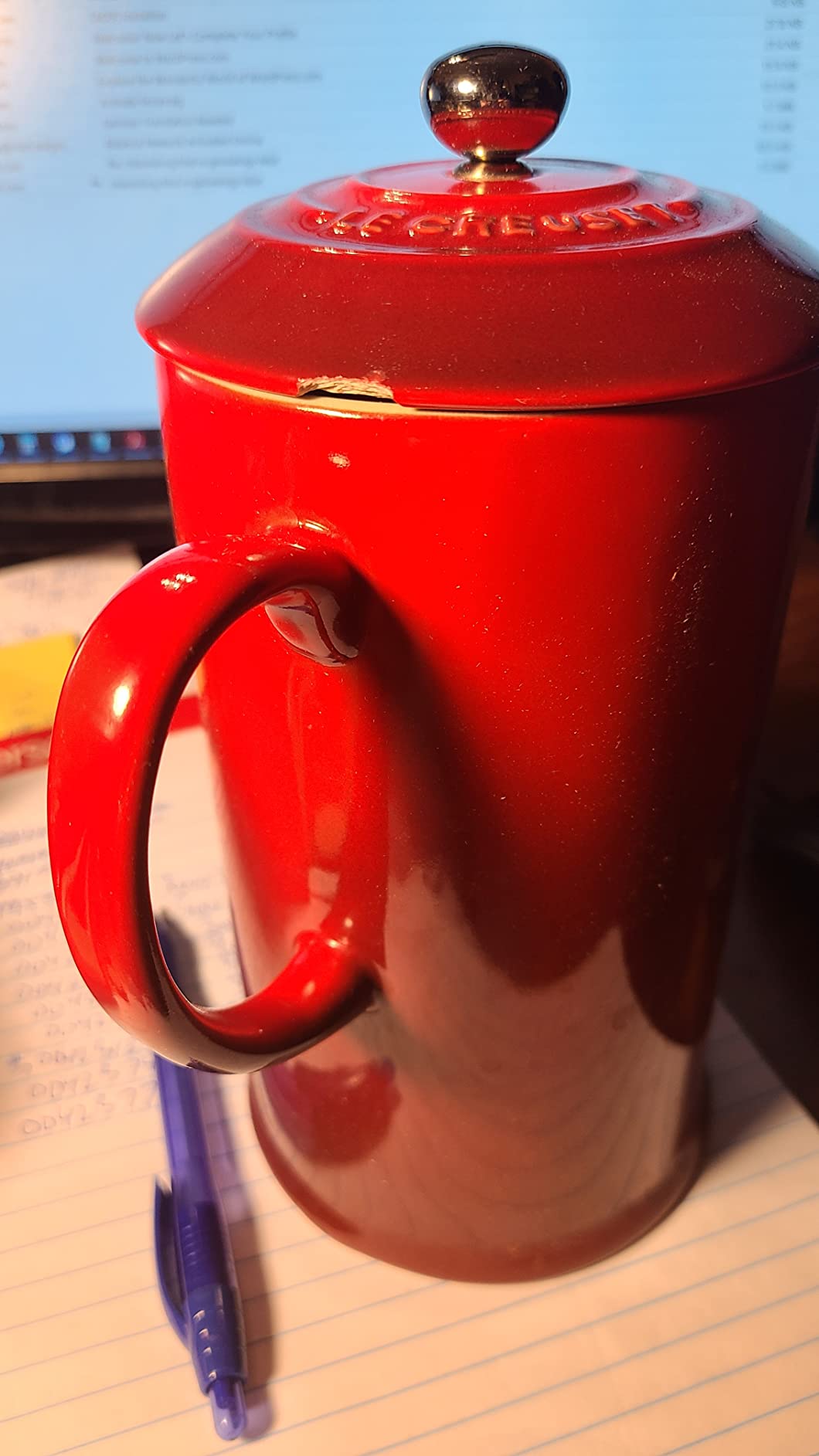 Le Creuset Stoneware French Press, 34 oz., Cerise customer photo 2