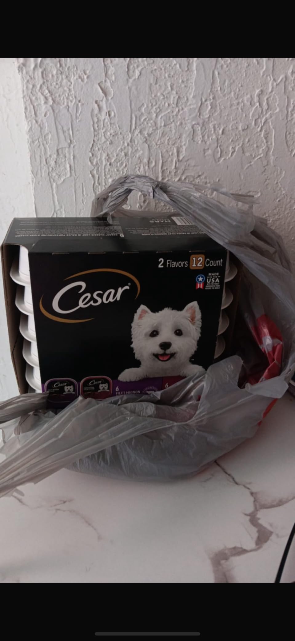 Cesar Classic Loaf in Sauce Wet Dog Food, Beef Recipe, Filet Mignon Flavor, Grilled Chicken Flavor, and Porterhouse Steak Flavor, 3.5 oz. Easy Peel Trays, Variety Pack (24 Count) customer photo 2