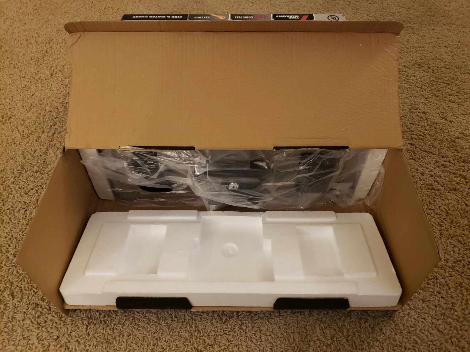 SureSeal Fire Safe with Key Lock, 1 Half Hour Fire Rated, UL Rated & 100 Hour Water Resistant Home Safe, Portable Home Safes, Taupe customer photo 1