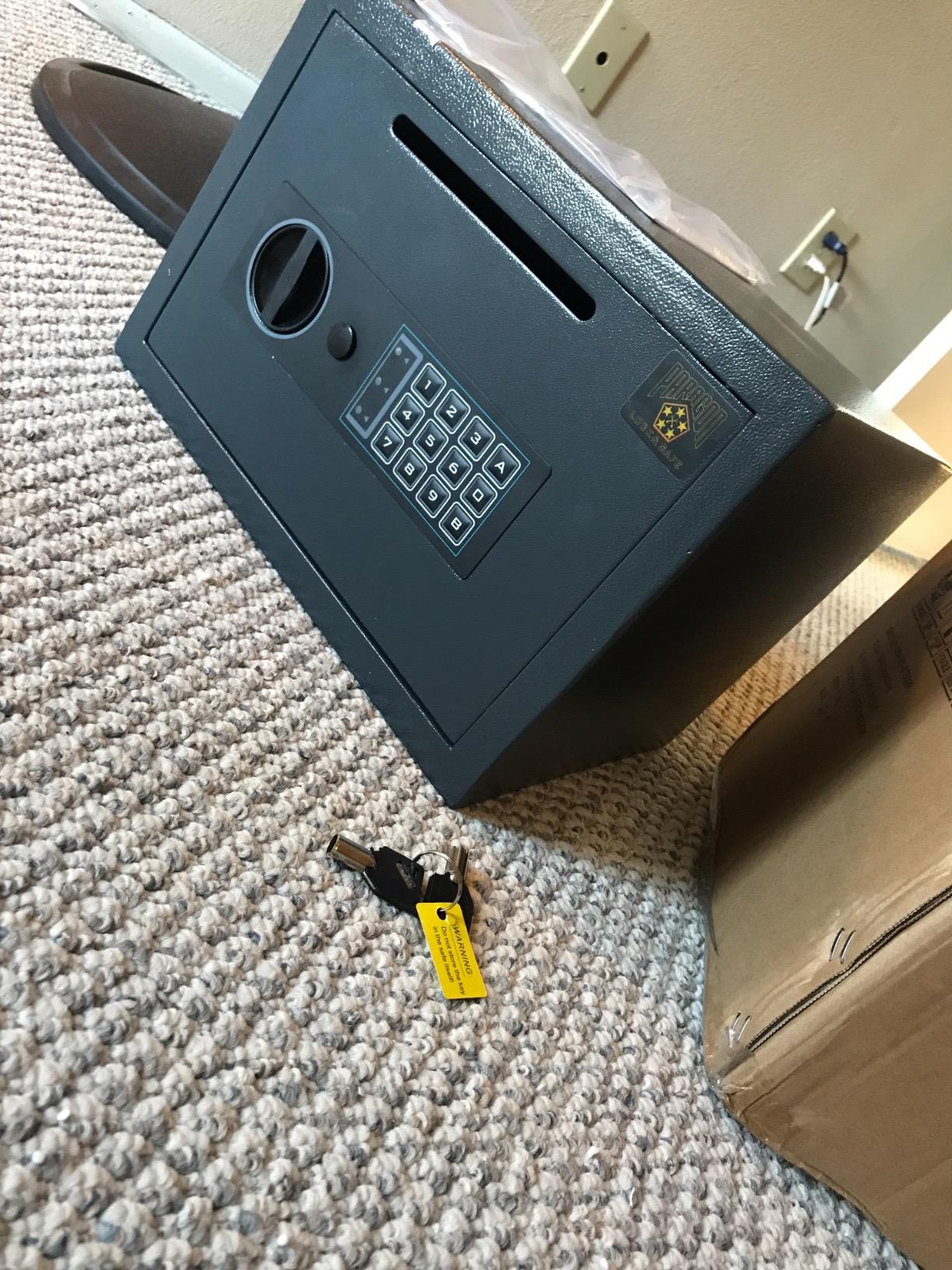Paragon Drop Safe - Digital Compact Steel Money Security Box with Keypad - Deposit Cash Easily, .54 Cubic Feet, Black customer photo 1