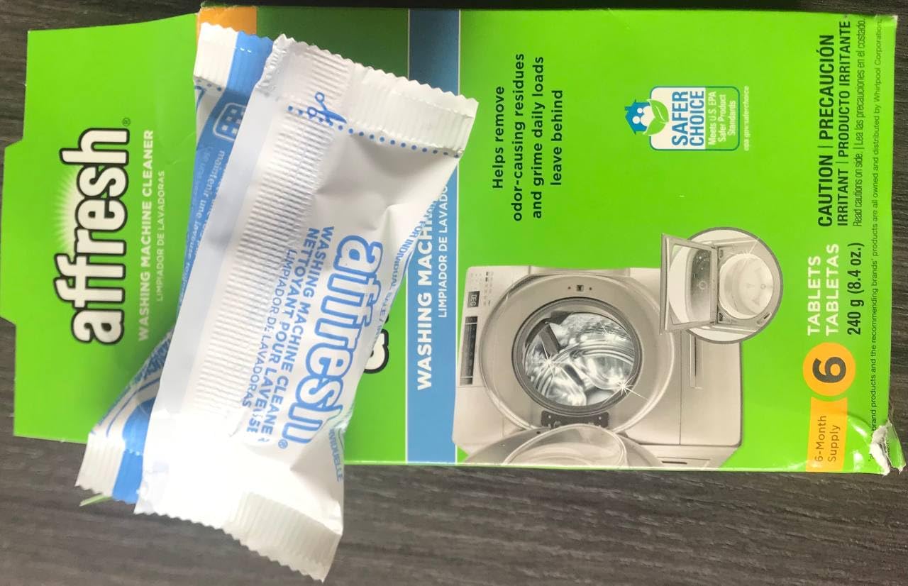 affresh Washing Machine Cleaner, Helps Power Away Odor Causing Bacteria & Grime Deep Inside Pump, Valve & Hoses, 6 Time Release Tablets, 6 Month Supply customer photo 1