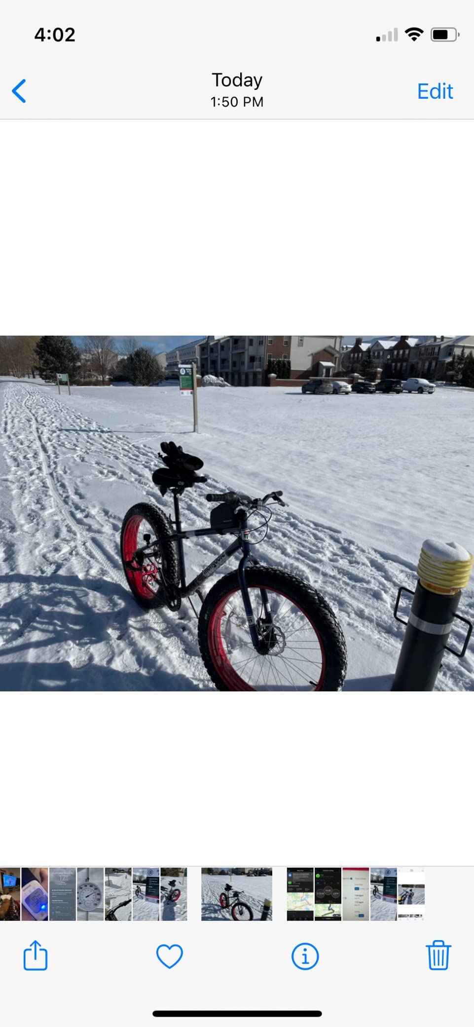 Mongoose Dolomite Fat Tire Mountain Bike, For Men and Women, 26 Inch Wheels, 4 Inch Wide Knobby Tires, 7-Speed, Adult Steel Frame, Front and Rear Brakes, Blue/Red customer photo 1