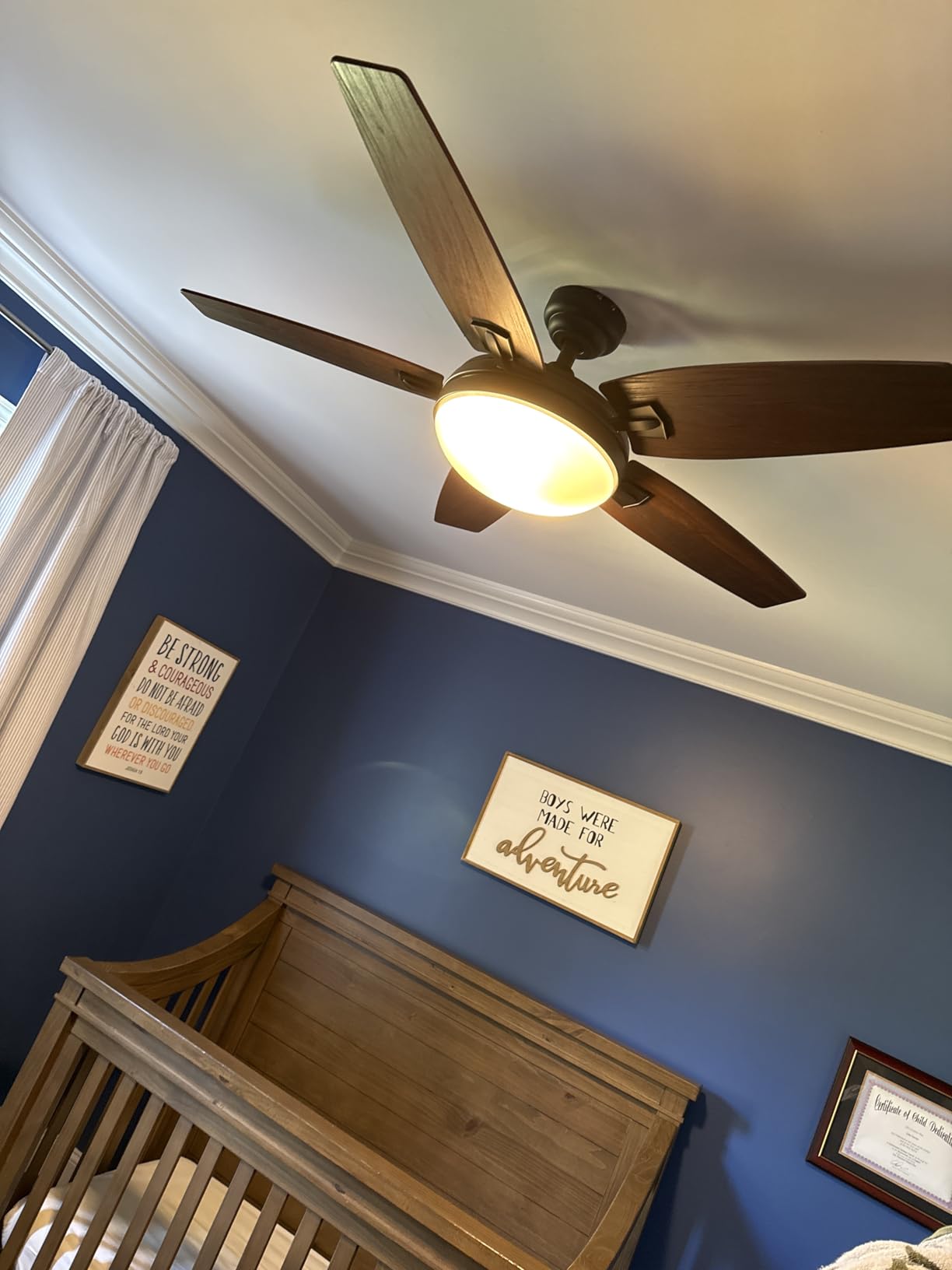 Honeywell Ceiling Fans Carmel, 48 Inch Contemporary Indoor LED Ceiling Fan with Light, Remote Control, Dual Mounting Options, Dual Finish Blades, Reversible Motor - 50197-01 (Bronze) customer photo 1