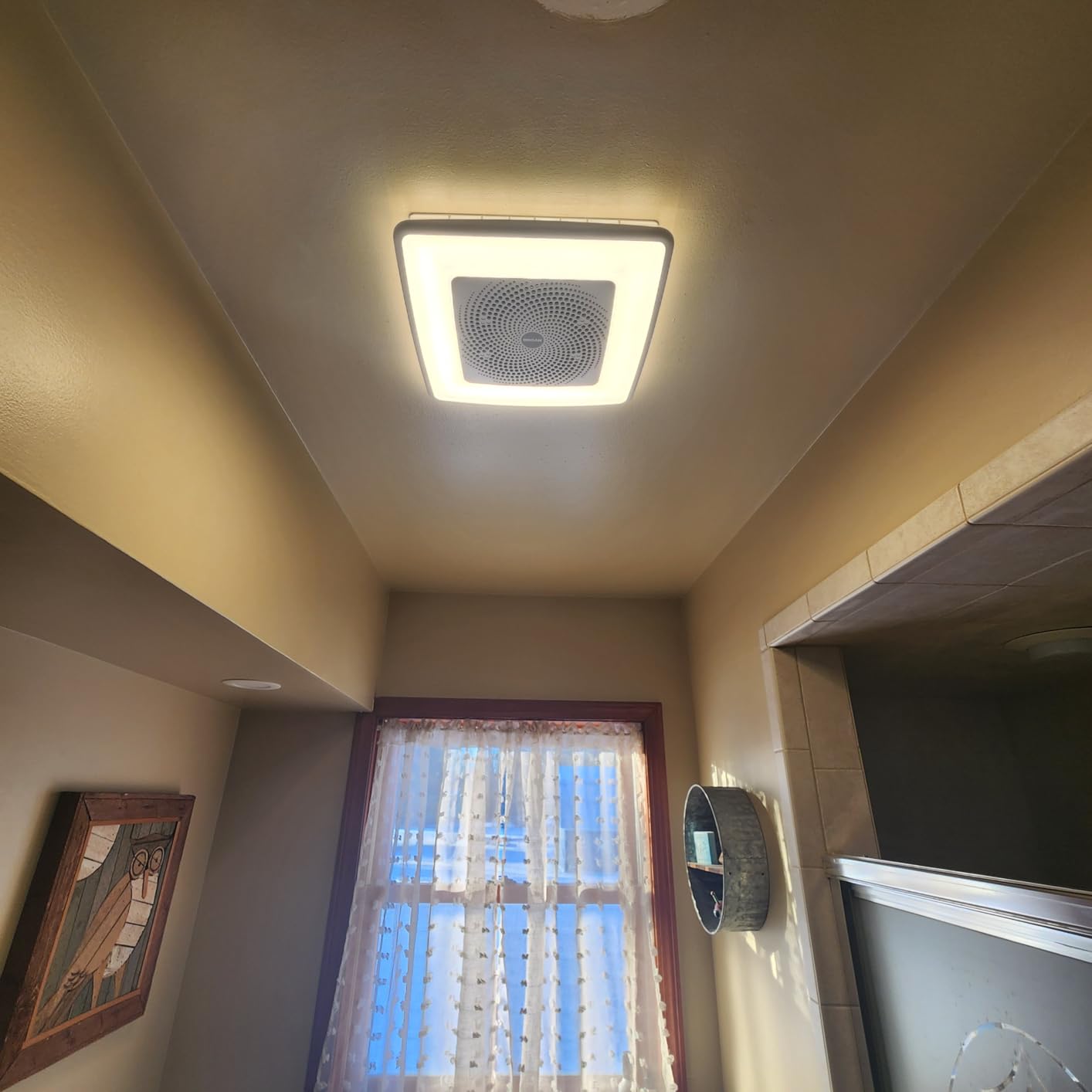 Broan-NuTone ChromaComfort Bathroom Exhaust Fan with Bluetooth Speaker, 110CFM/1.5 Sones, 24-color LED Light customer photo 1