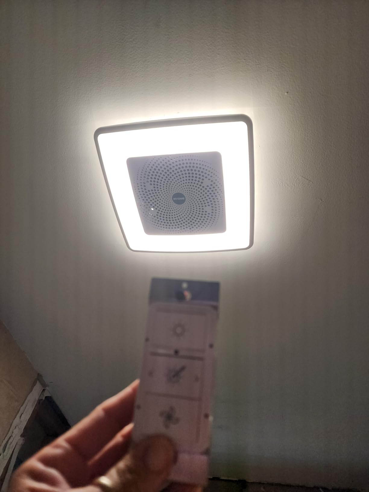 Broan-NuTone ChromaComfort Bathroom Exhaust Fan with Bluetooth Speaker, 110CFM/1.5 Sones, 24-color LED Light customer photo 2