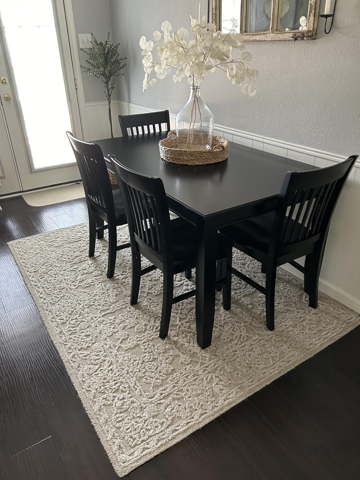 East West Furniture DUNO7-MAH-W 7 Piece Dining Set, Rectangle Solid Wood Table and 6 Kitchen Room Chairs, 36x60 Inch, Mahogany customer photo 1