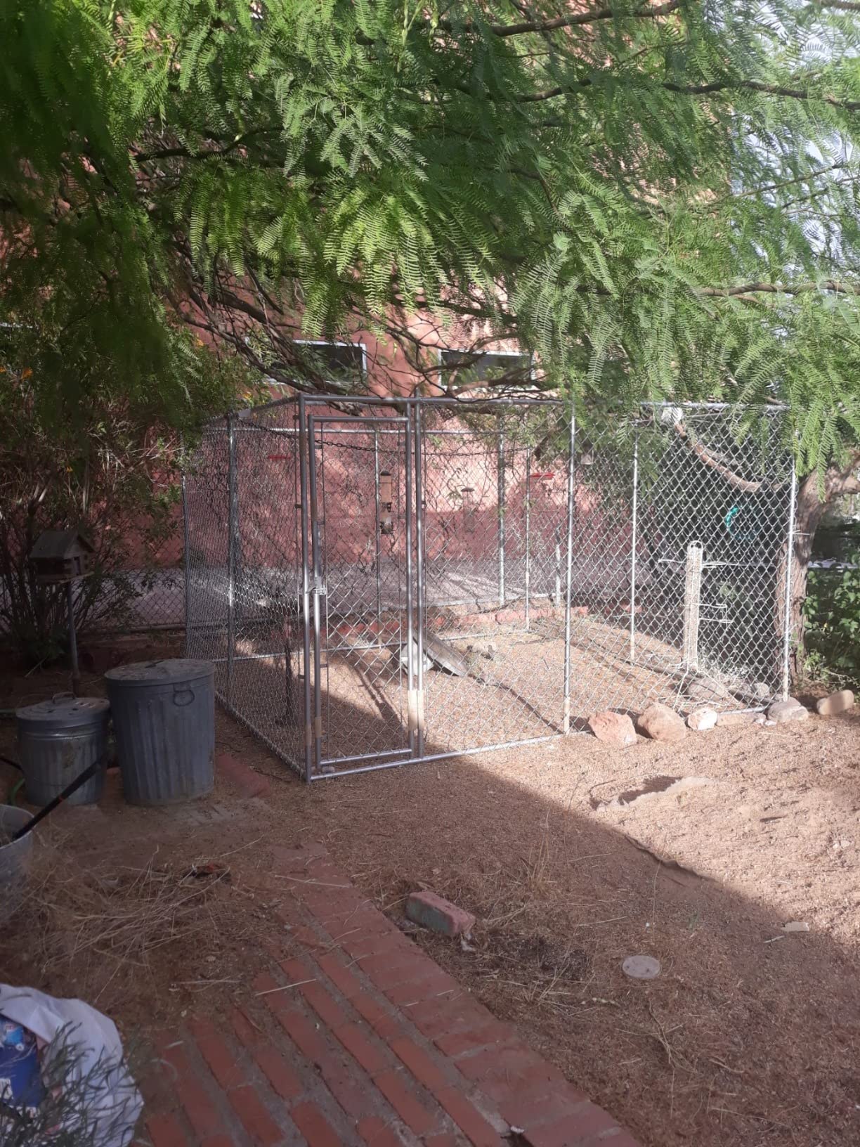 Lucky Dog Heavy Duty Outdoor Galvanized Chain Link Dog Kennel Enclosure with Latching Door, 1.5 Inch Raised Legs, and Adjustable Configuration, Silver customer photo 1