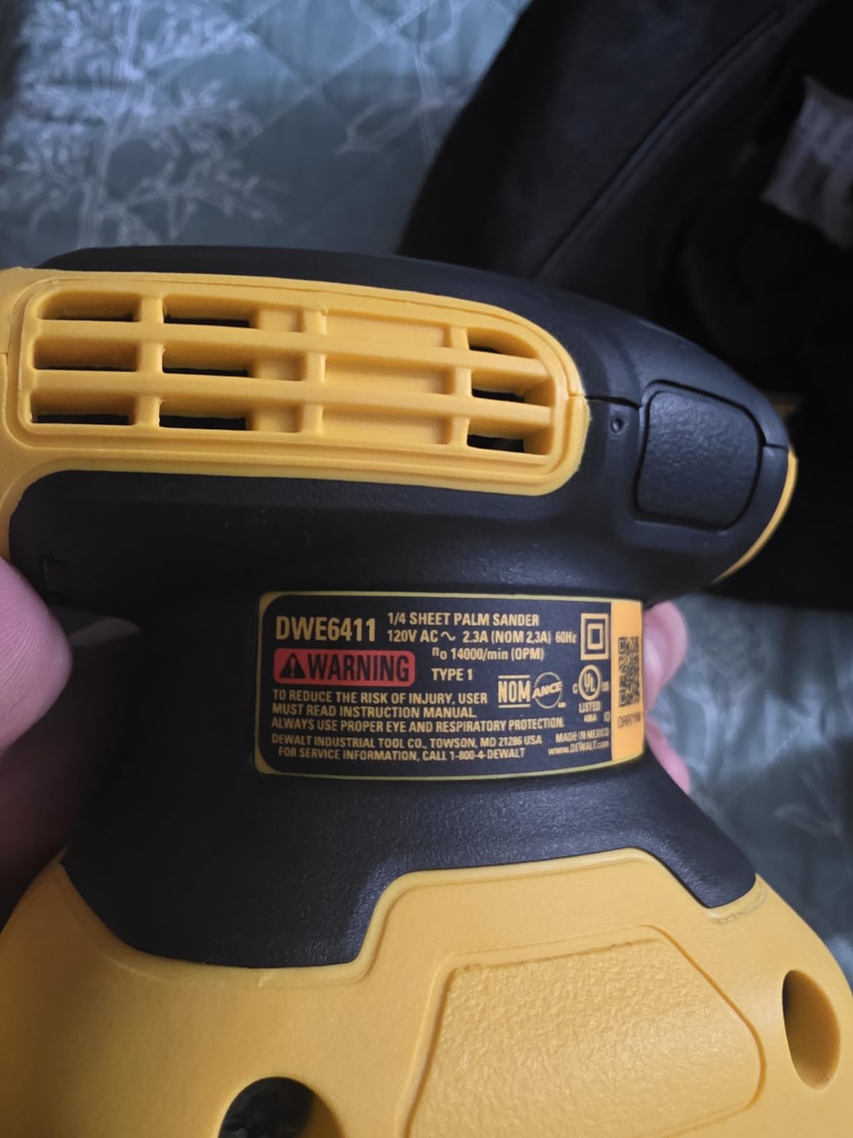 DEWALT Palm Sander, 1/4 Sheet, 14,000 OPM (DWE6411K) customer photo 1