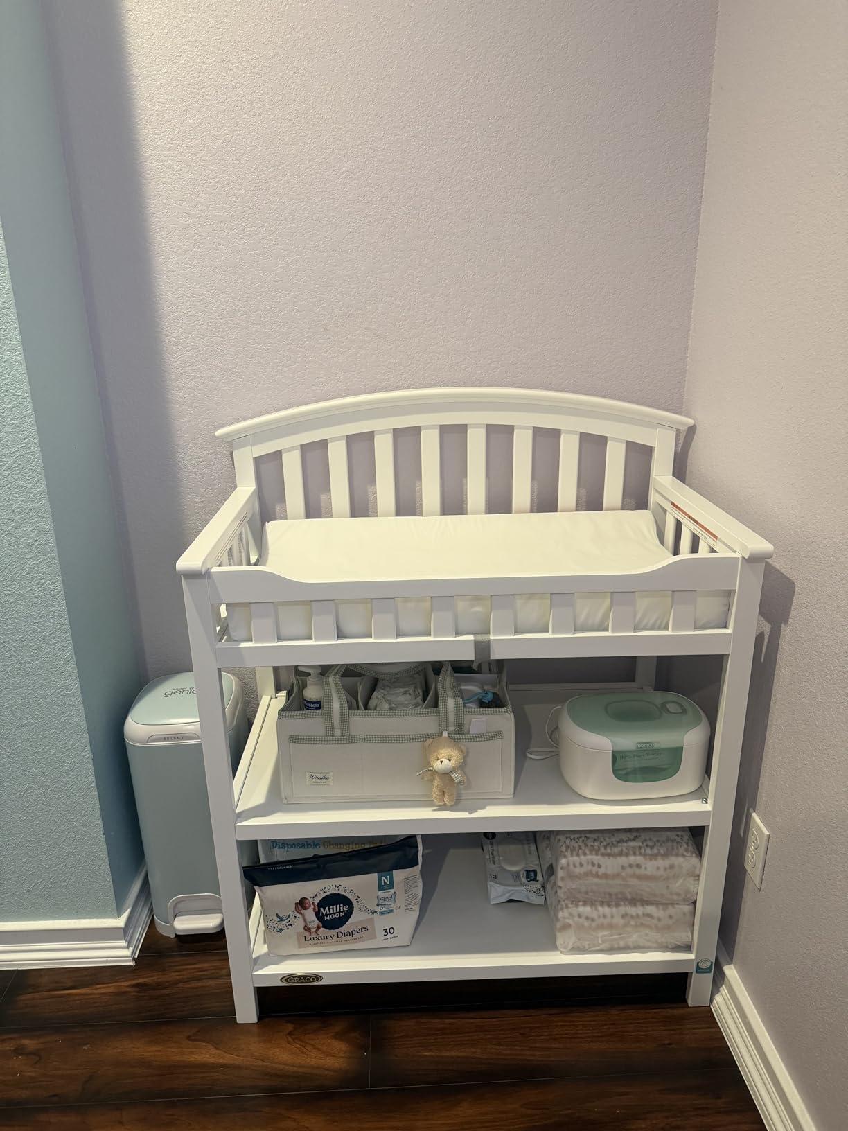 Graco Changing Table with Water-Resistant Changing Pad (Pebble Gray) - GREENGUARD Gold Certified, Multi Storage Nursery Changing Table for Infants and Babies customer photo 1